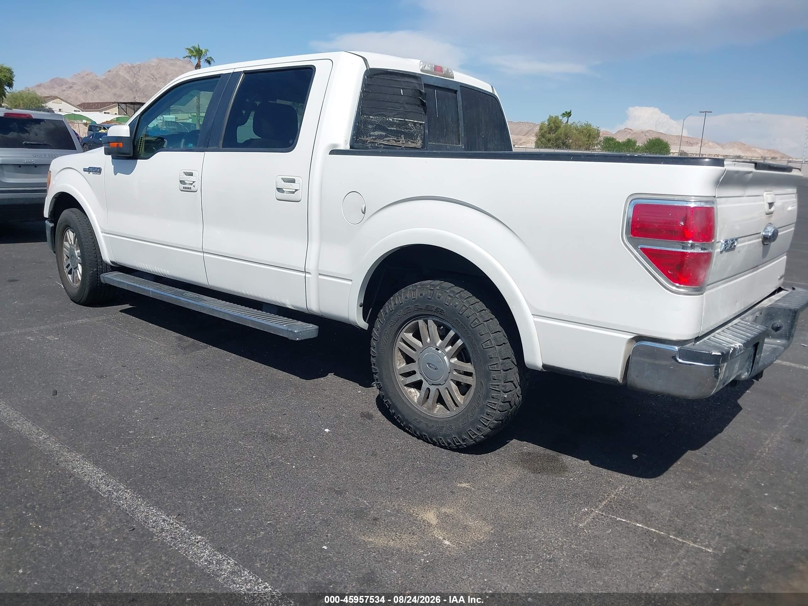 2012 Ford F-150 Lariat White vin: 1FTFW1CF6CFC41156