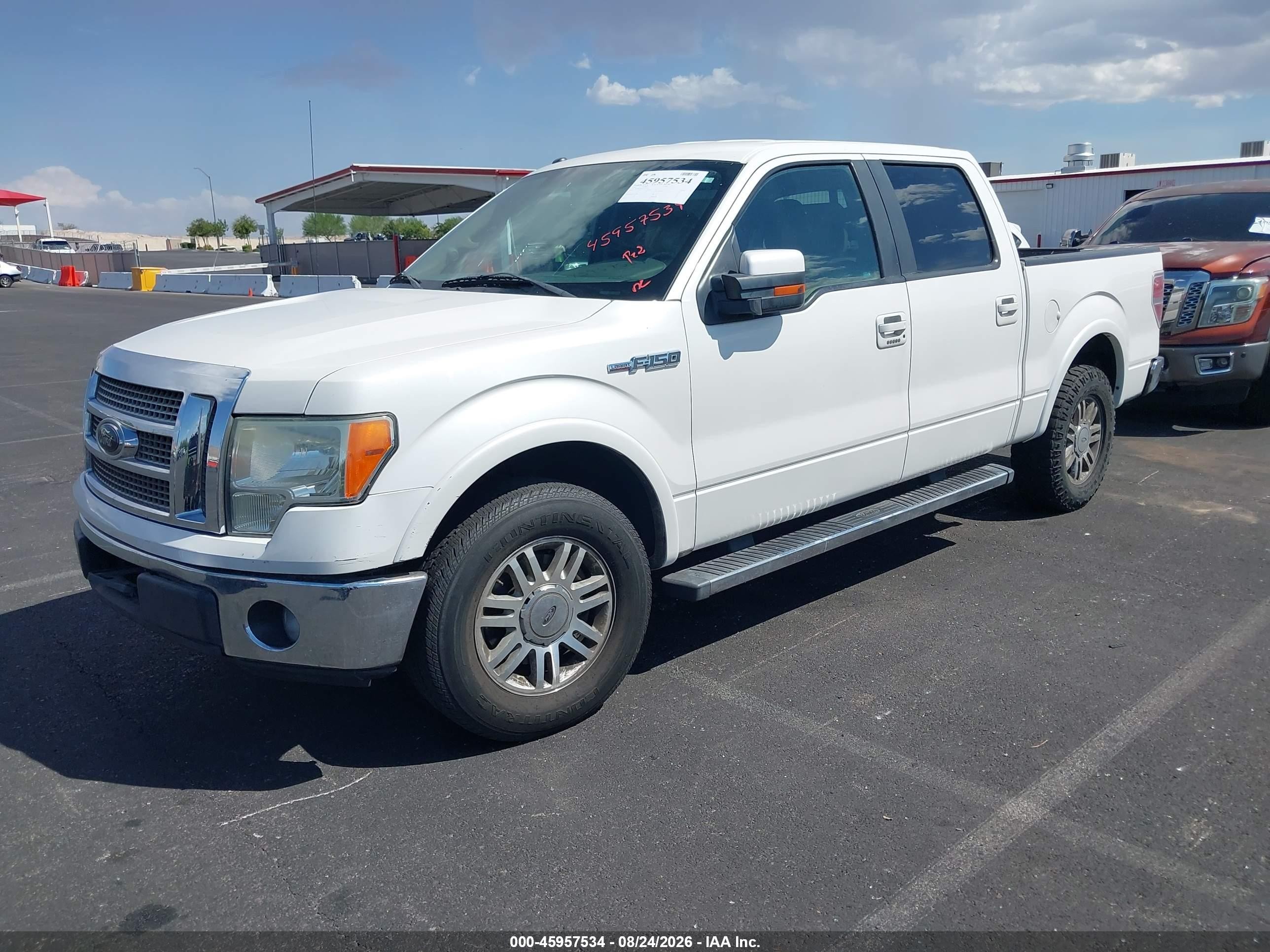 2012 Ford F-150 Lariat White vin: 1FTFW1CF6CFC41156