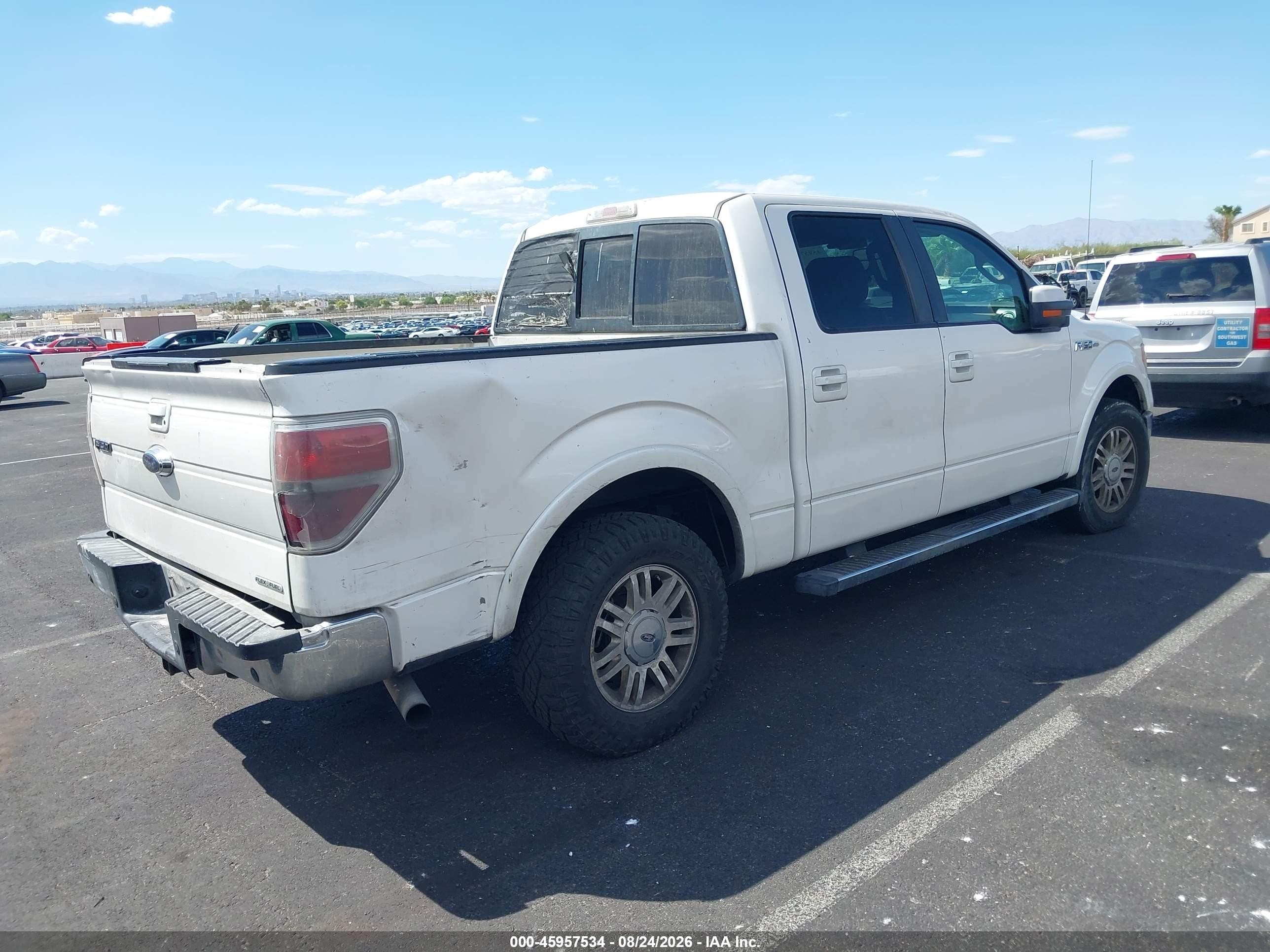 2012 Ford F-150 Lariat White vin: 1FTFW1CF6CFC41156