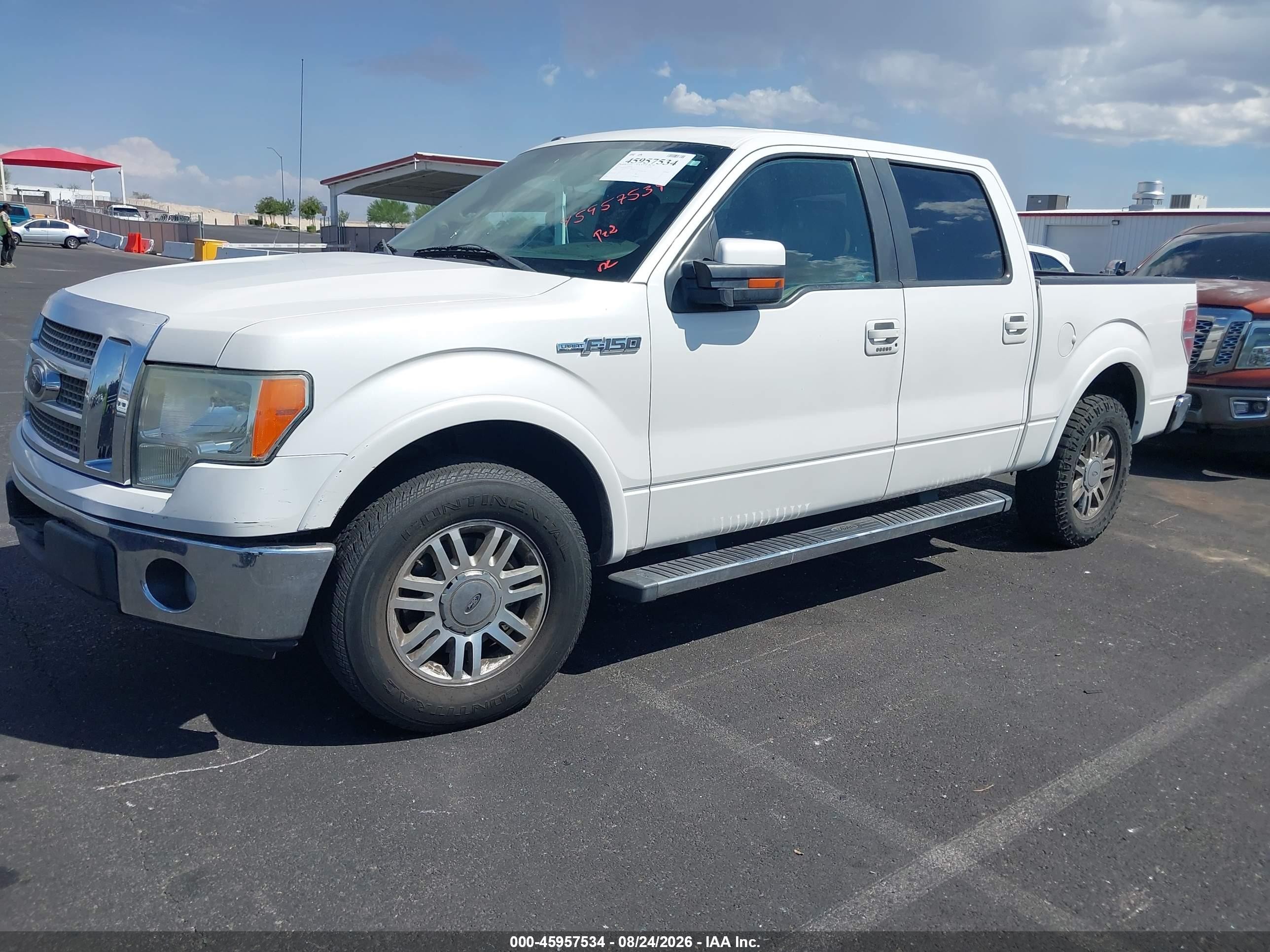 2012 Ford F-150 Lariat White vin: 1FTFW1CF6CFC41156