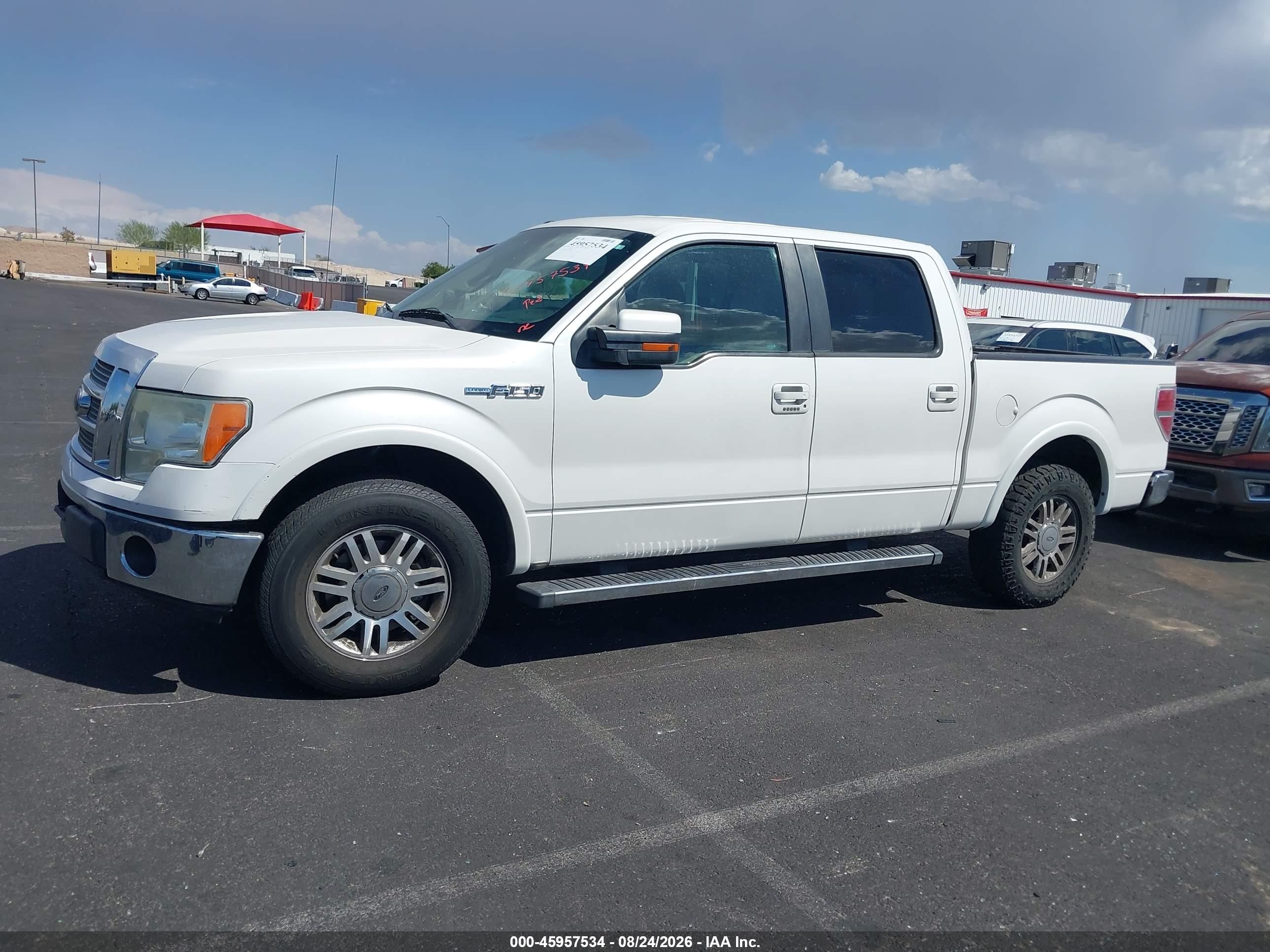2012 Ford F-150 Lariat White vin: 1FTFW1CF6CFC41156