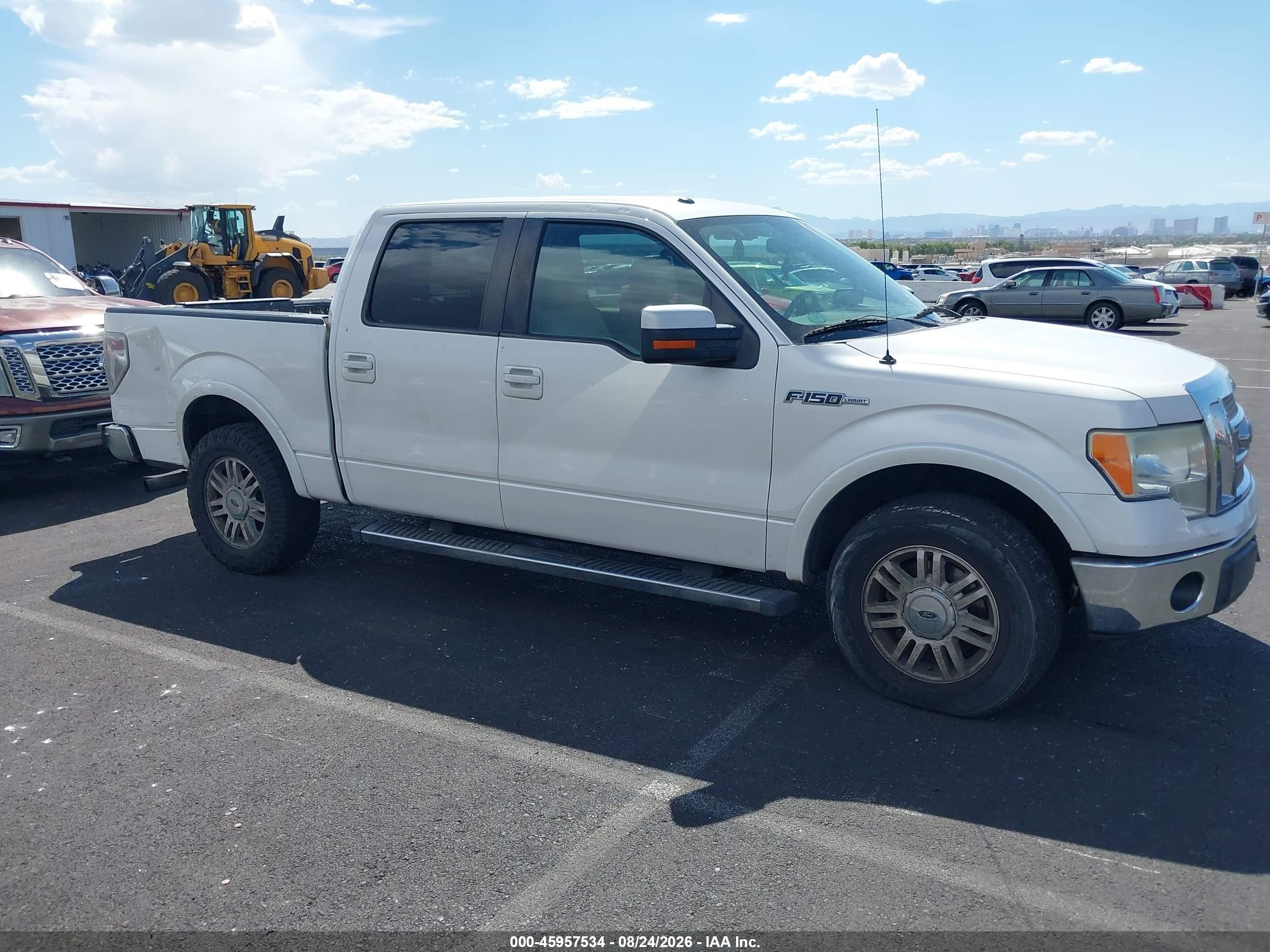 2012 Ford F-150 Lariat White vin: 1FTFW1CF6CFC41156