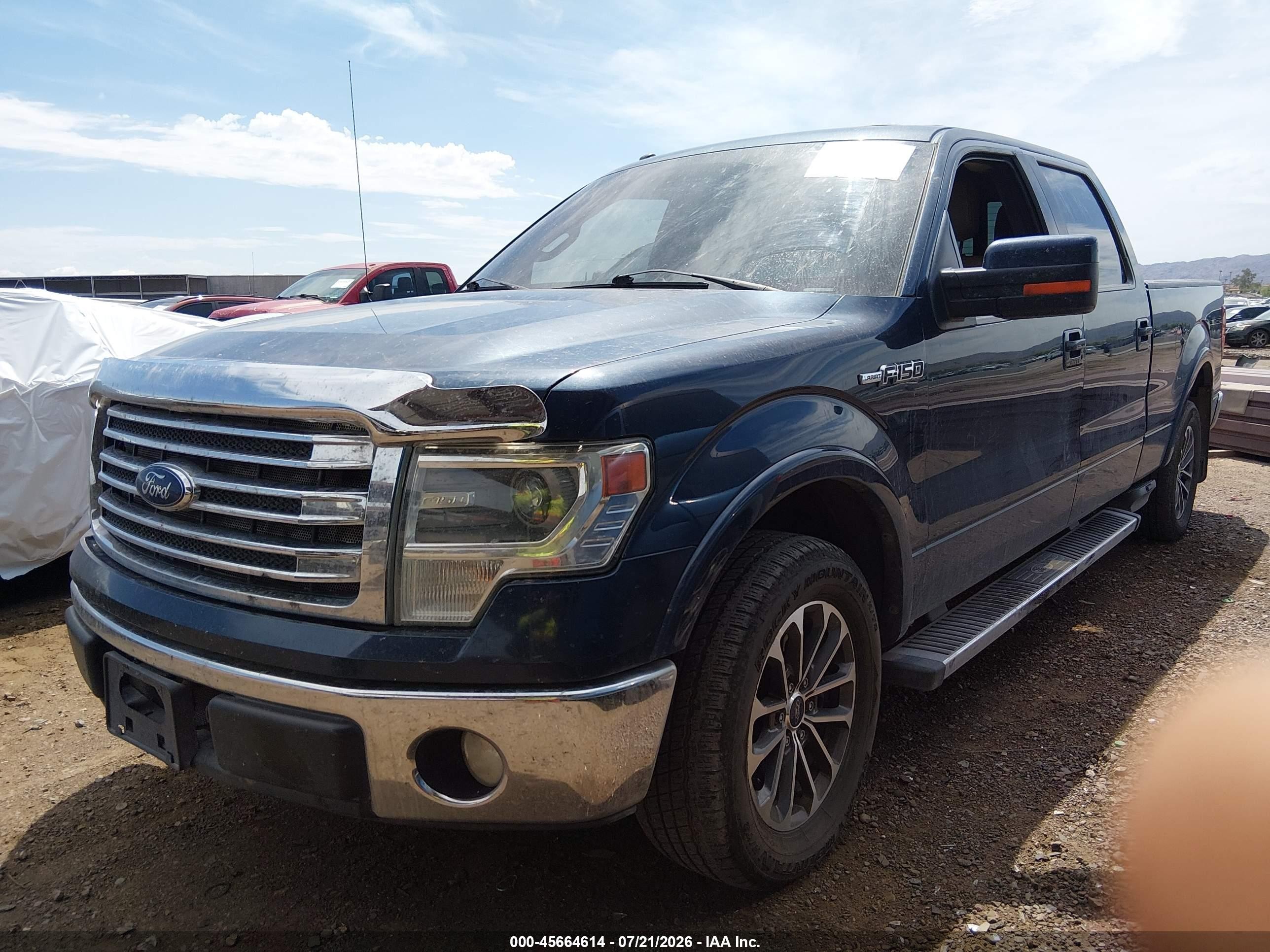 2014 Ford F-150 Lariat Blue vin: 1FTFW1CF6EKD08302