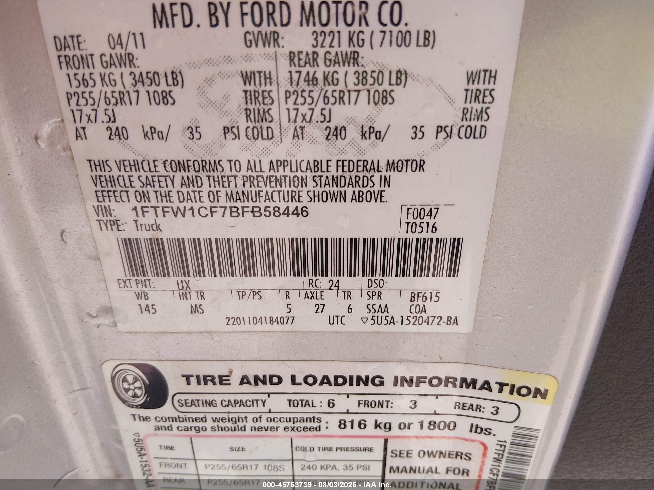2011 Ford F-150 Xlt Silver vin: 1FTFW1CF7BFB58446