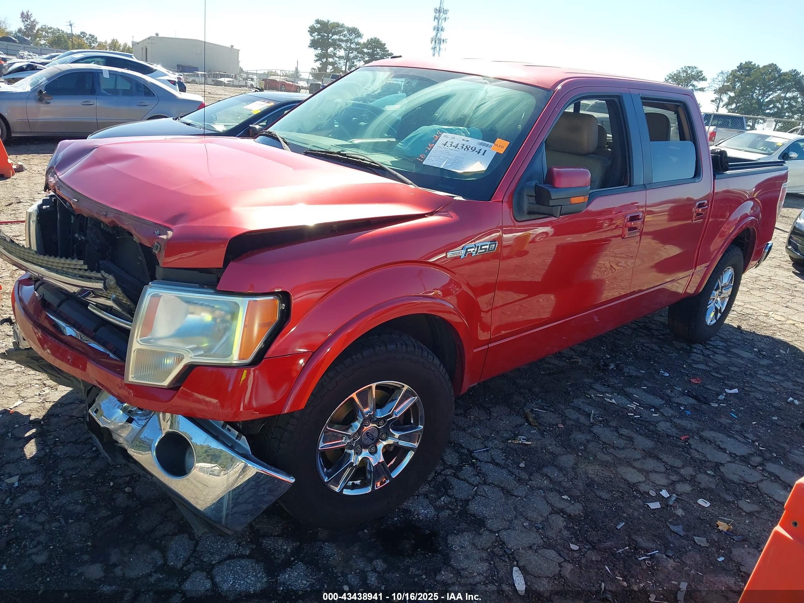 2012 Ford F-150 Lariat Red vin: 1FTFW1CF7CFB79301