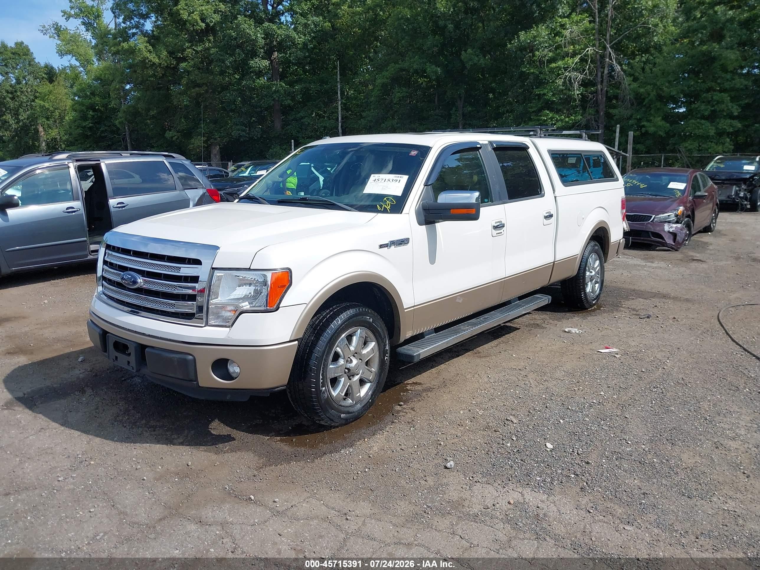 2014 Ford F-150 Lariat White vin: 1FTFW1CF7EFA89178
