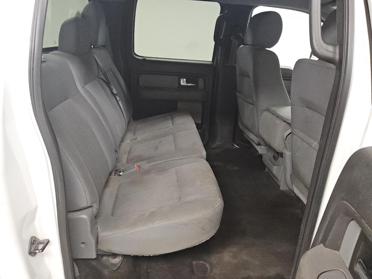 2012 Ford F150 Supercrew White vin: 1FTFW1CF9CFC40129 Damage: Left Rear Seat, Stained, Permanent