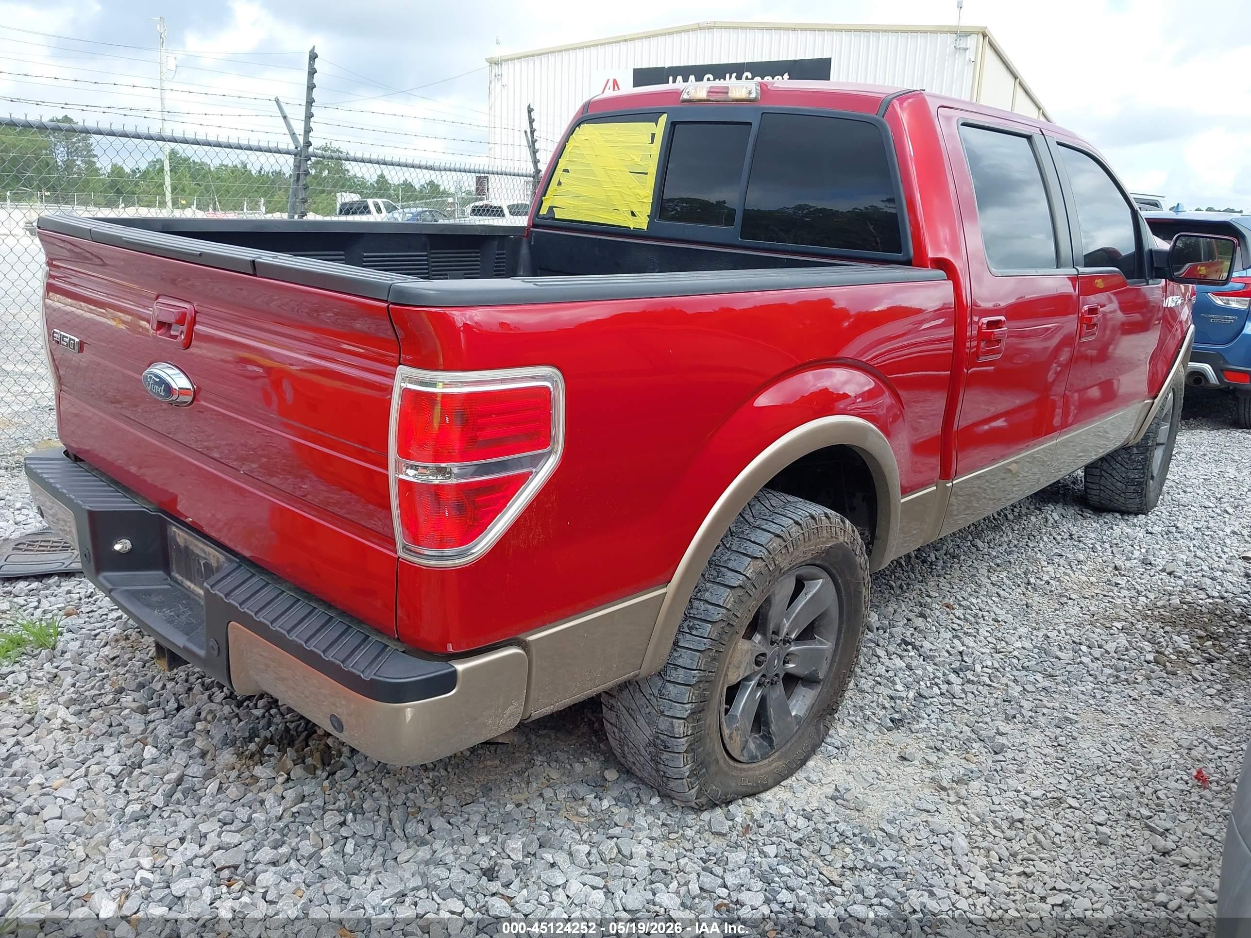 2012 Ford F-150 Lariat Red vin: 1FTFW1CF9CKD99837