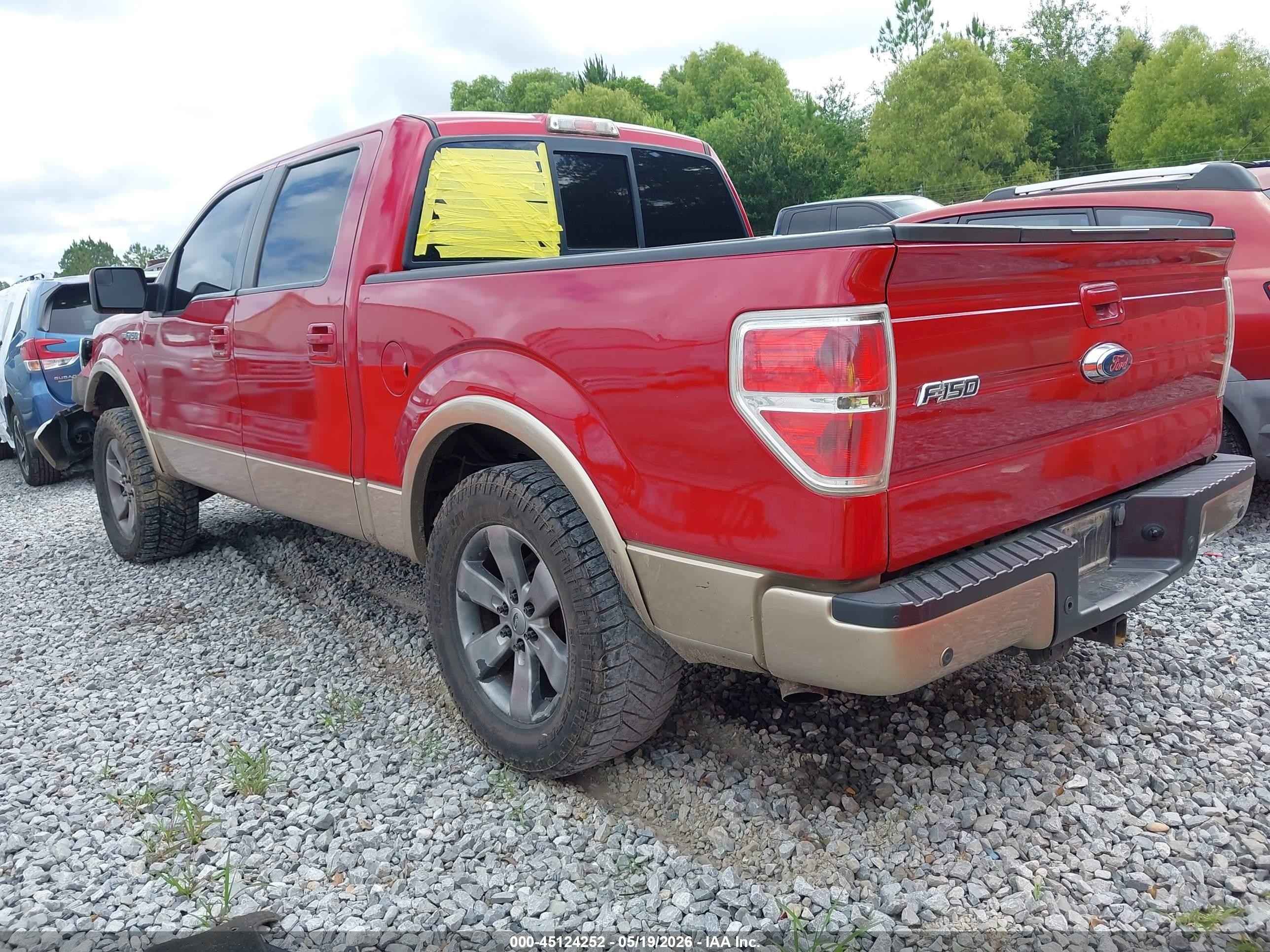 2012 Ford F-150 Lariat Red vin: 1FTFW1CF9CKD99837