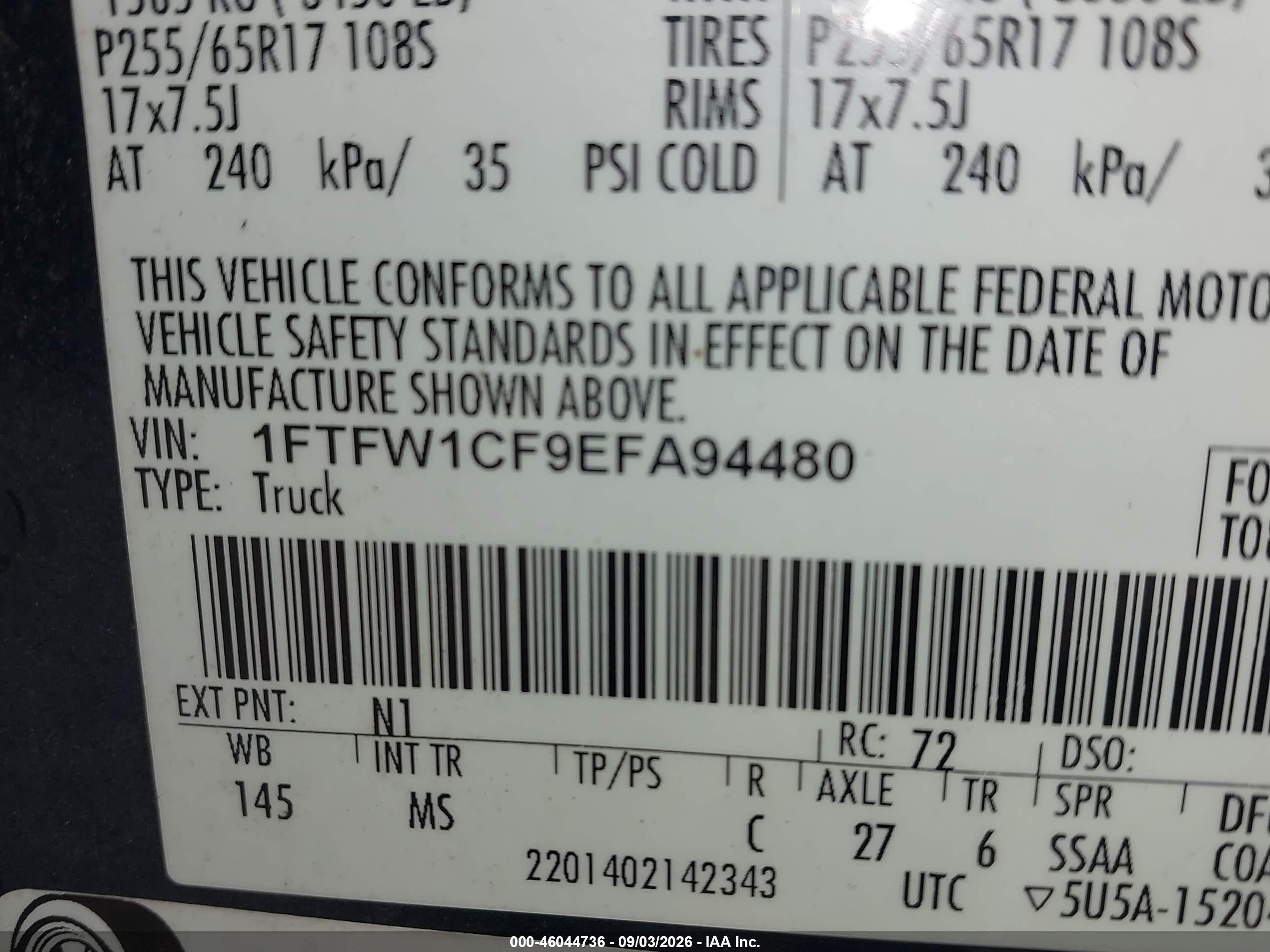 2014 Ford F-150 Xlt Blue vin: 1FTFW1CF9EFA94480