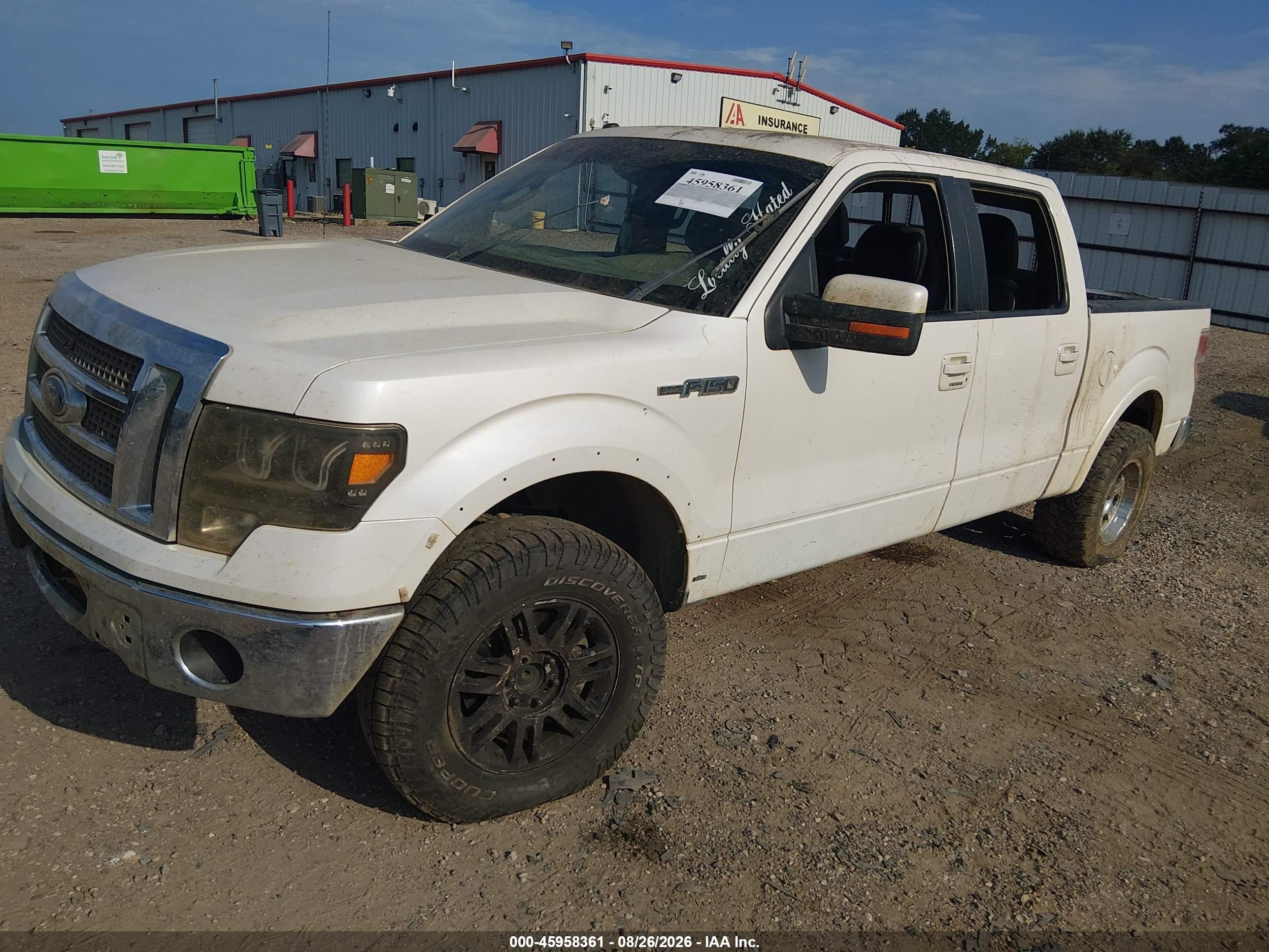 2012 Ford F-150 Lariat White vin: 1FTFW1CFXCFC55660