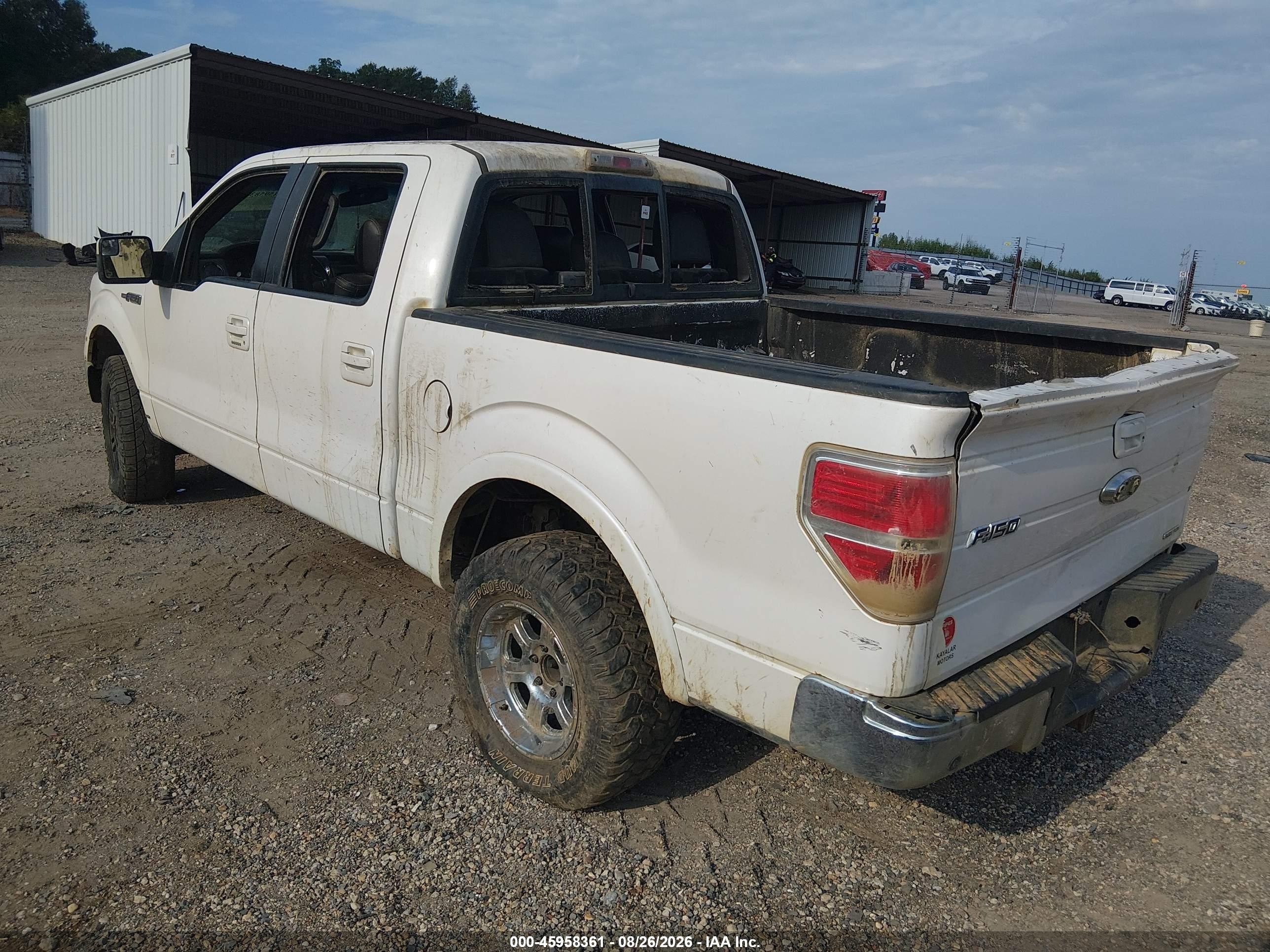 2012 Ford F-150 Lariat White vin: 1FTFW1CFXCFC55660