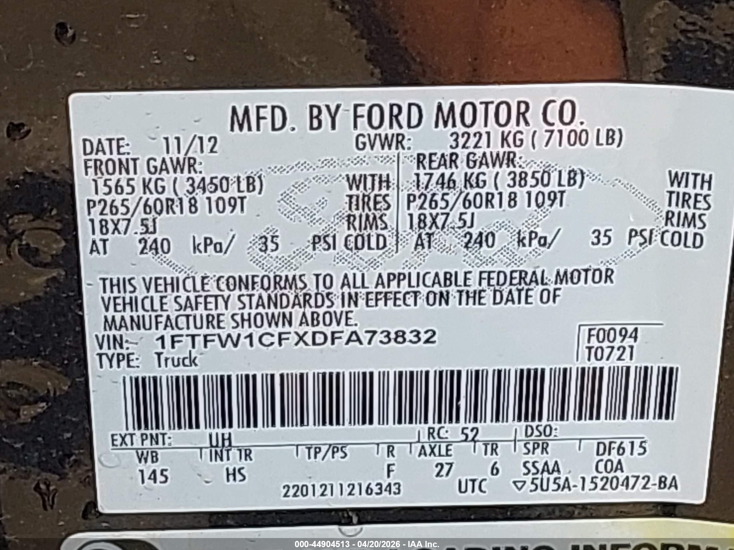 2013 Ford F-150 Lariat Черный vin: 1FTFW1CFXDFA73832