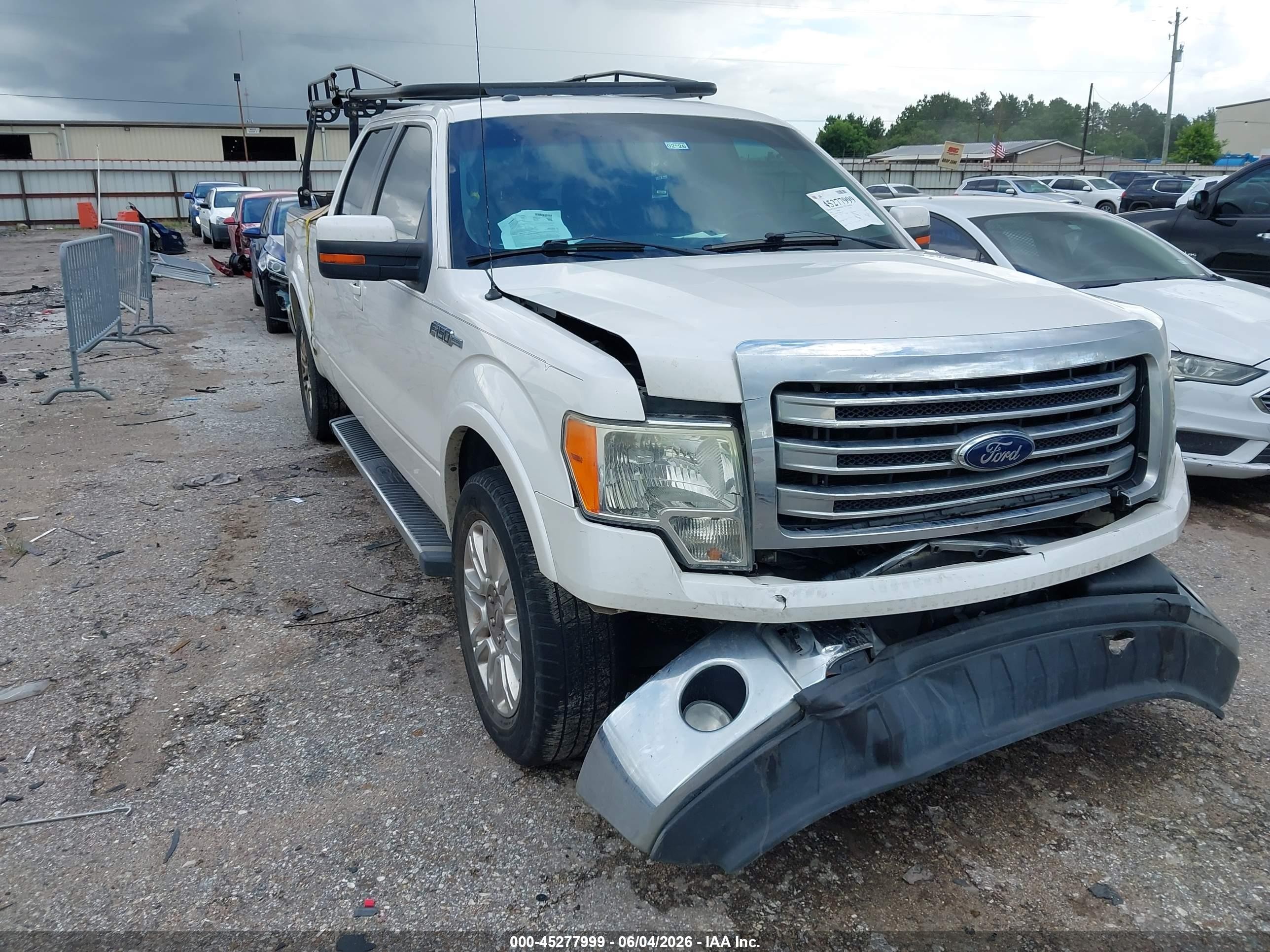 2013 Ford F-150 Lariat White vin: 1FTFW1CFXDKE86454