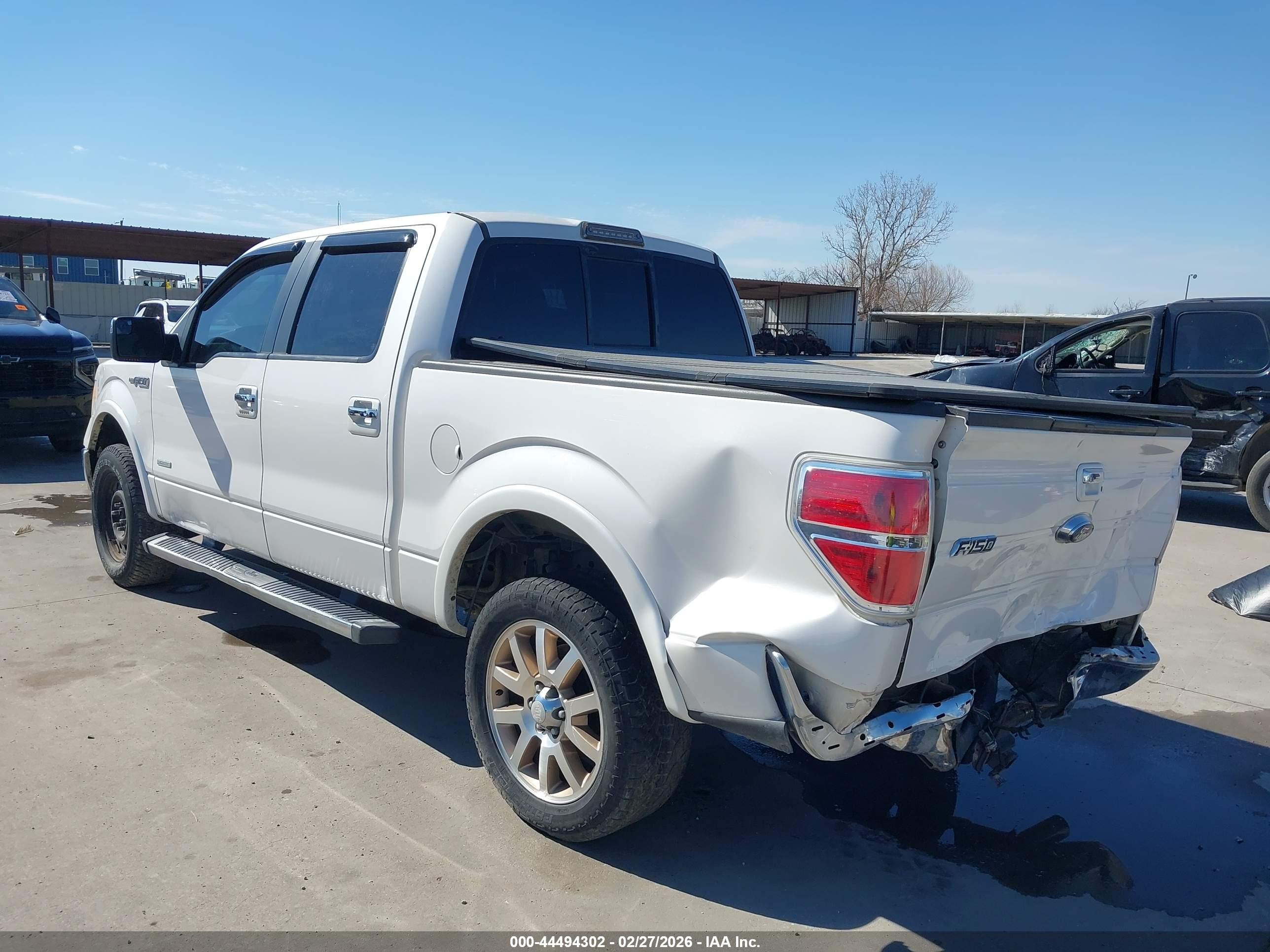 2012 Ford F-150 Lariat White vin: 1FTFW1CT0CKD73942