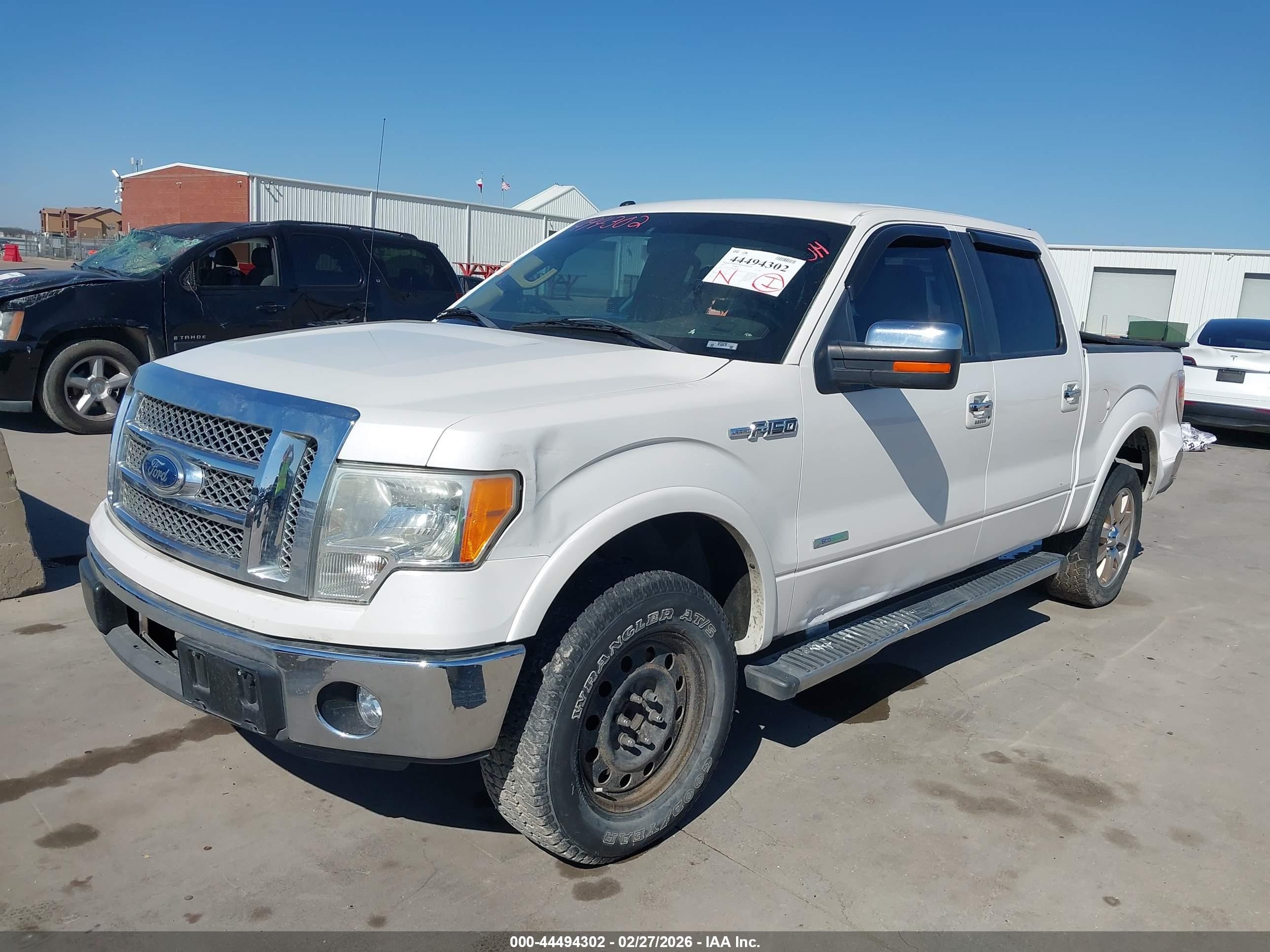 2012 Ford F-150 Lariat White vin: 1FTFW1CT0CKD73942