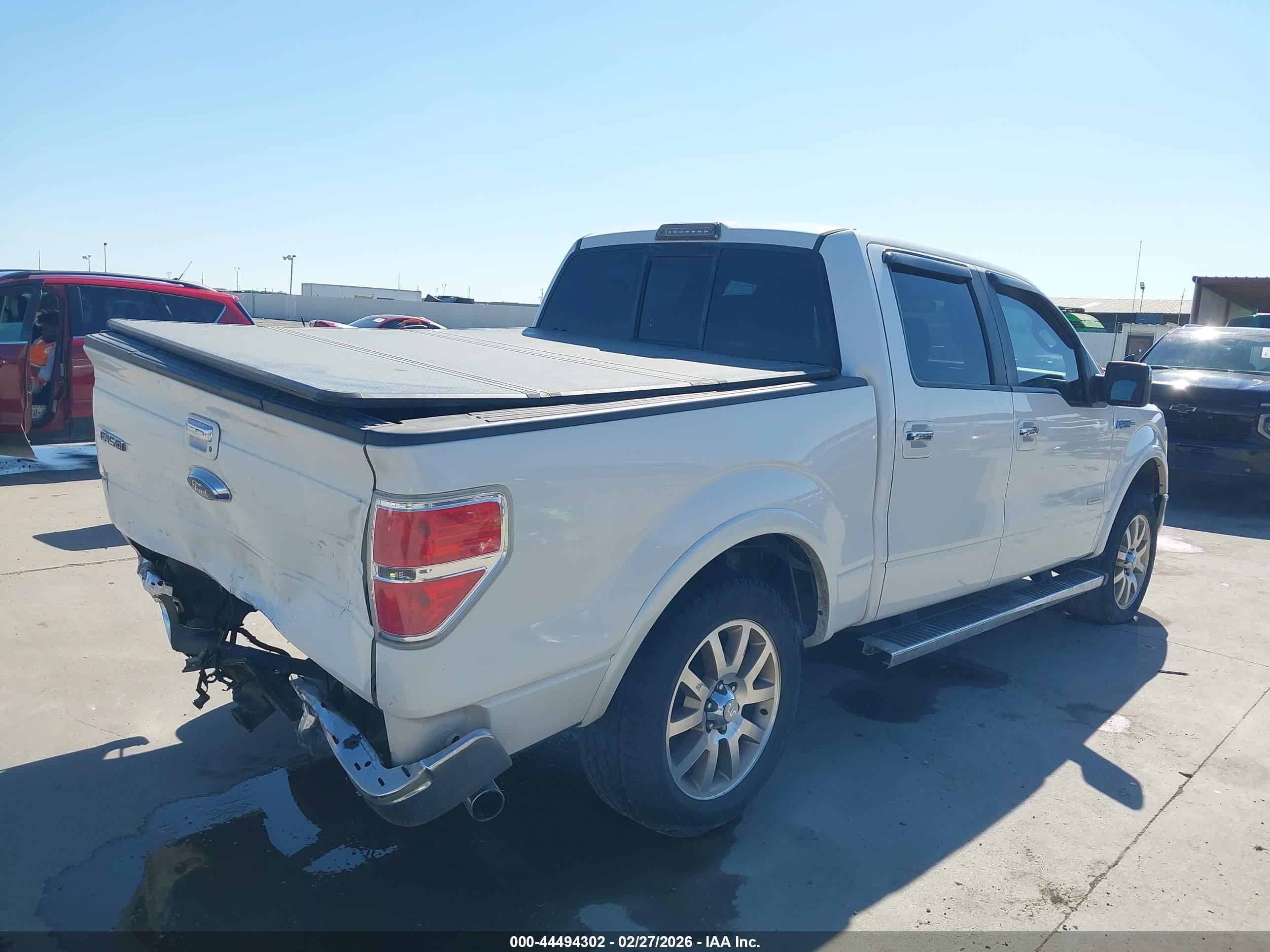2012 Ford F-150 Lariat White vin: 1FTFW1CT0CKD73942