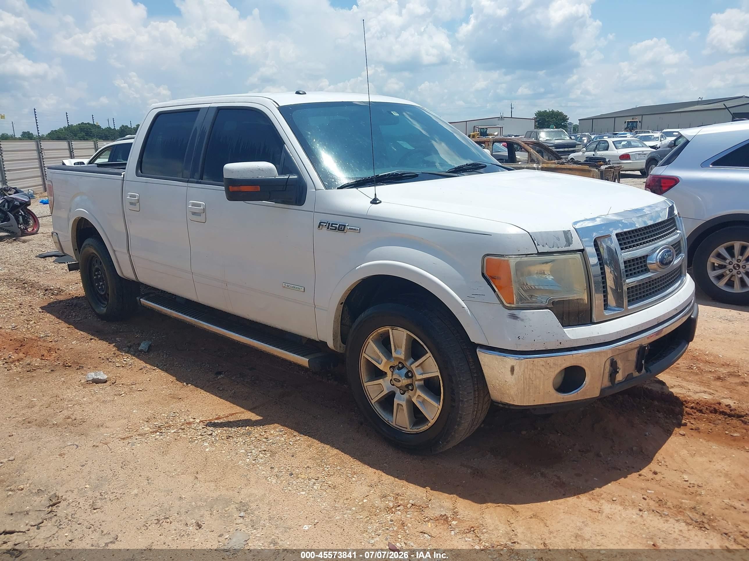 2011 Ford F-150 Lariat White vin: 1FTFW1CT1BKE07255