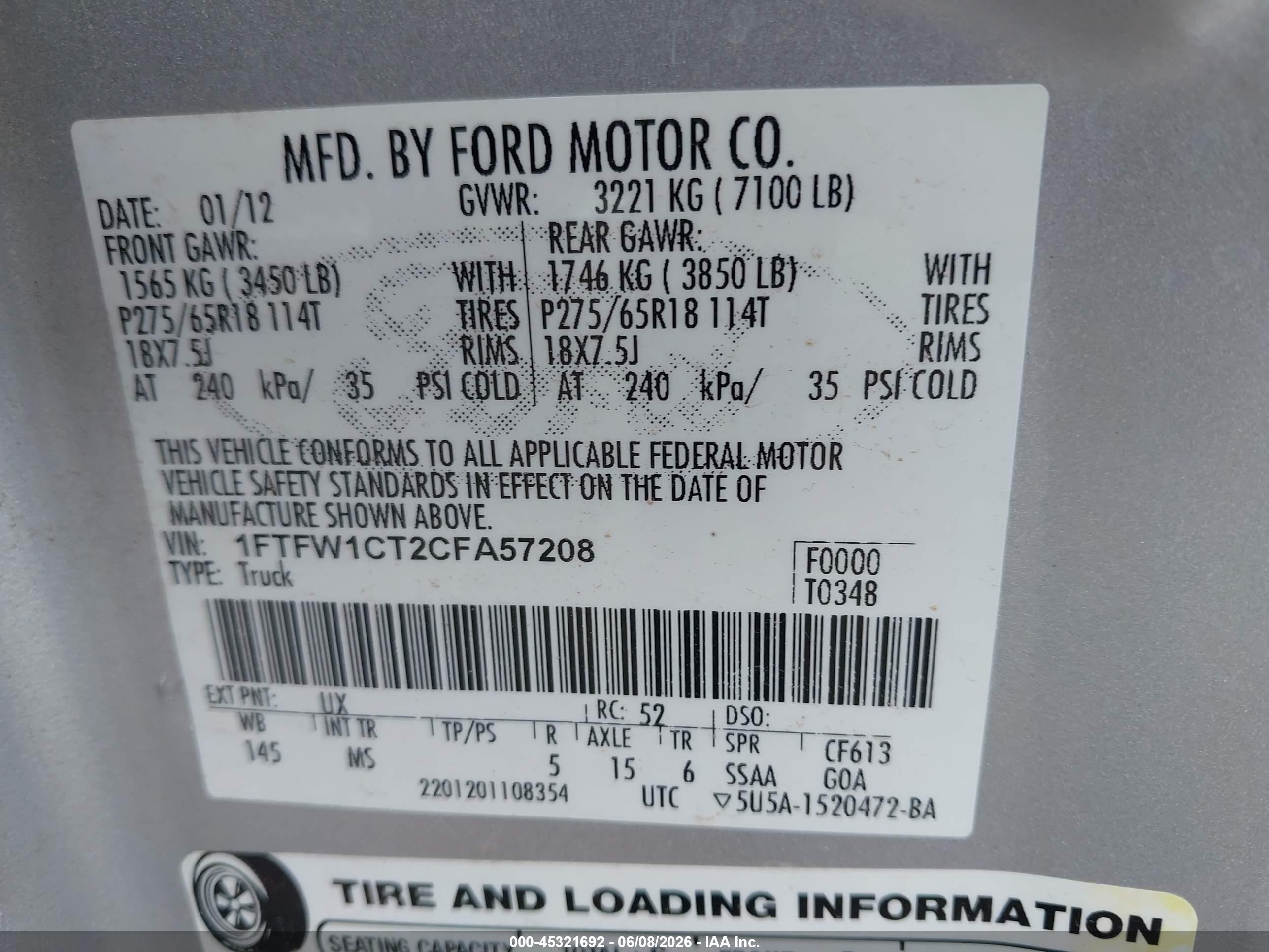 2012 Ford F-150 Xlt Silver vin: 1FTFW1CT2CFA57208