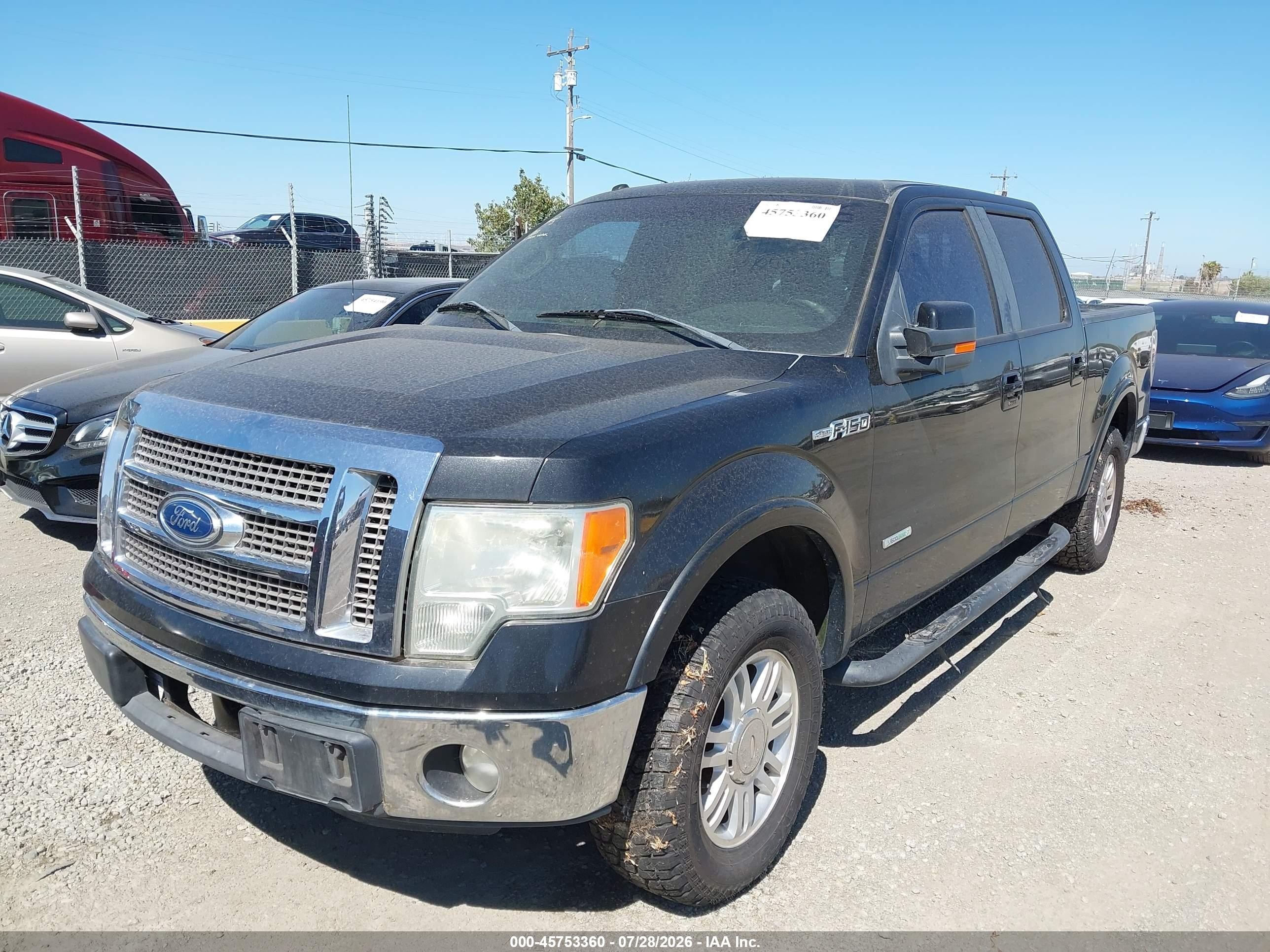 2012 Ford F-150 Lariat Black vin: 1FTFW1CT3CFA05537
