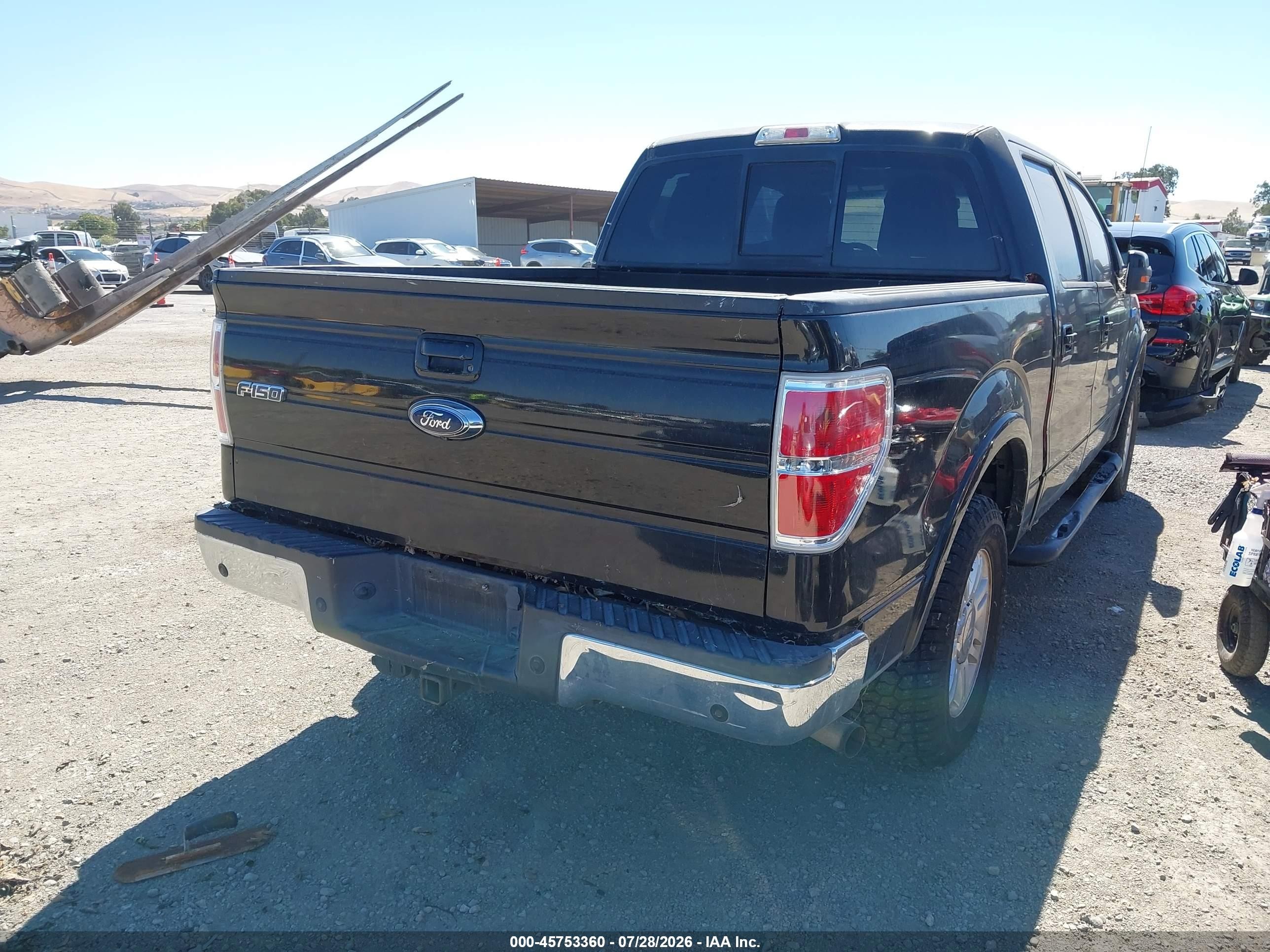 2012 Ford F-150 Lariat Black vin: 1FTFW1CT3CFA05537