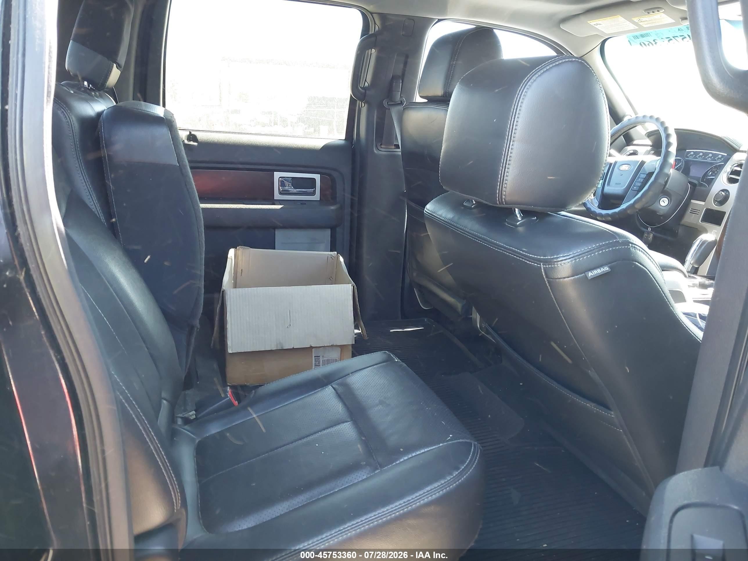2012 Ford F-150 Lariat Black vin: 1FTFW1CT3CFA05537