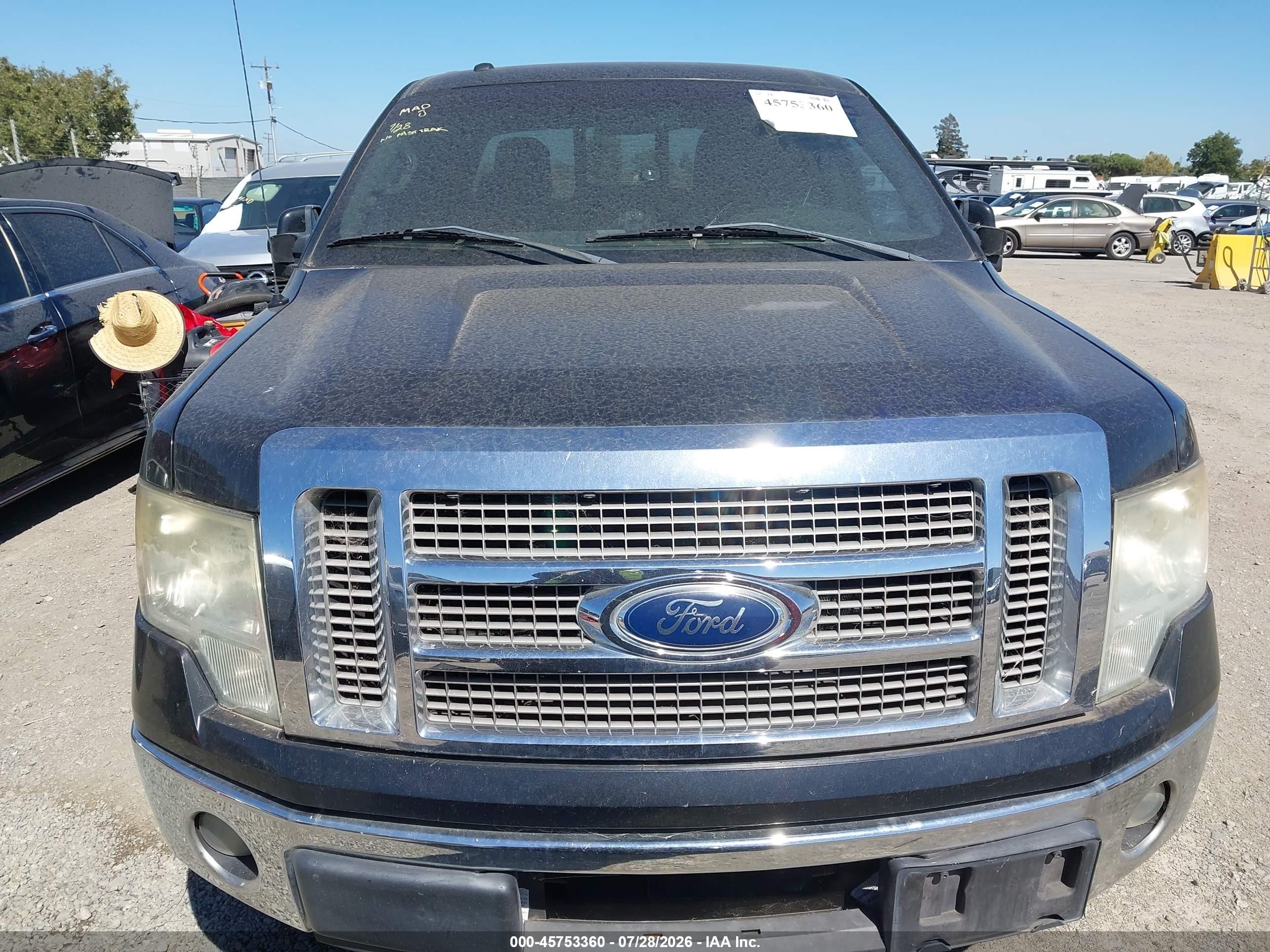 2012 Ford F-150 Lariat Black vin: 1FTFW1CT3CFA05537