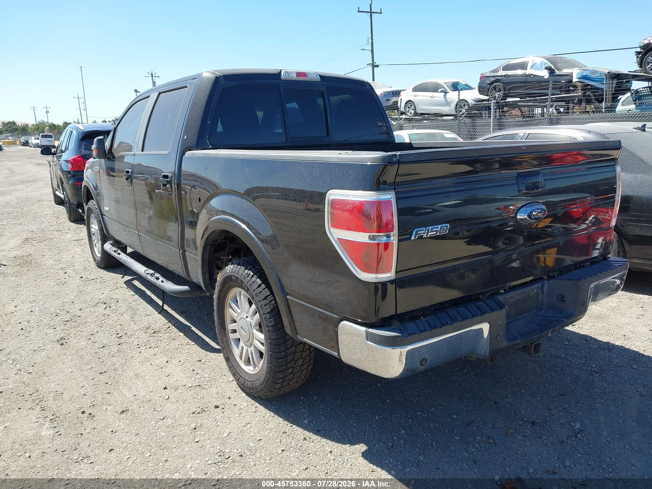 2012 Ford F-150 Lariat Black vin: 1FTFW1CT3CFA05537