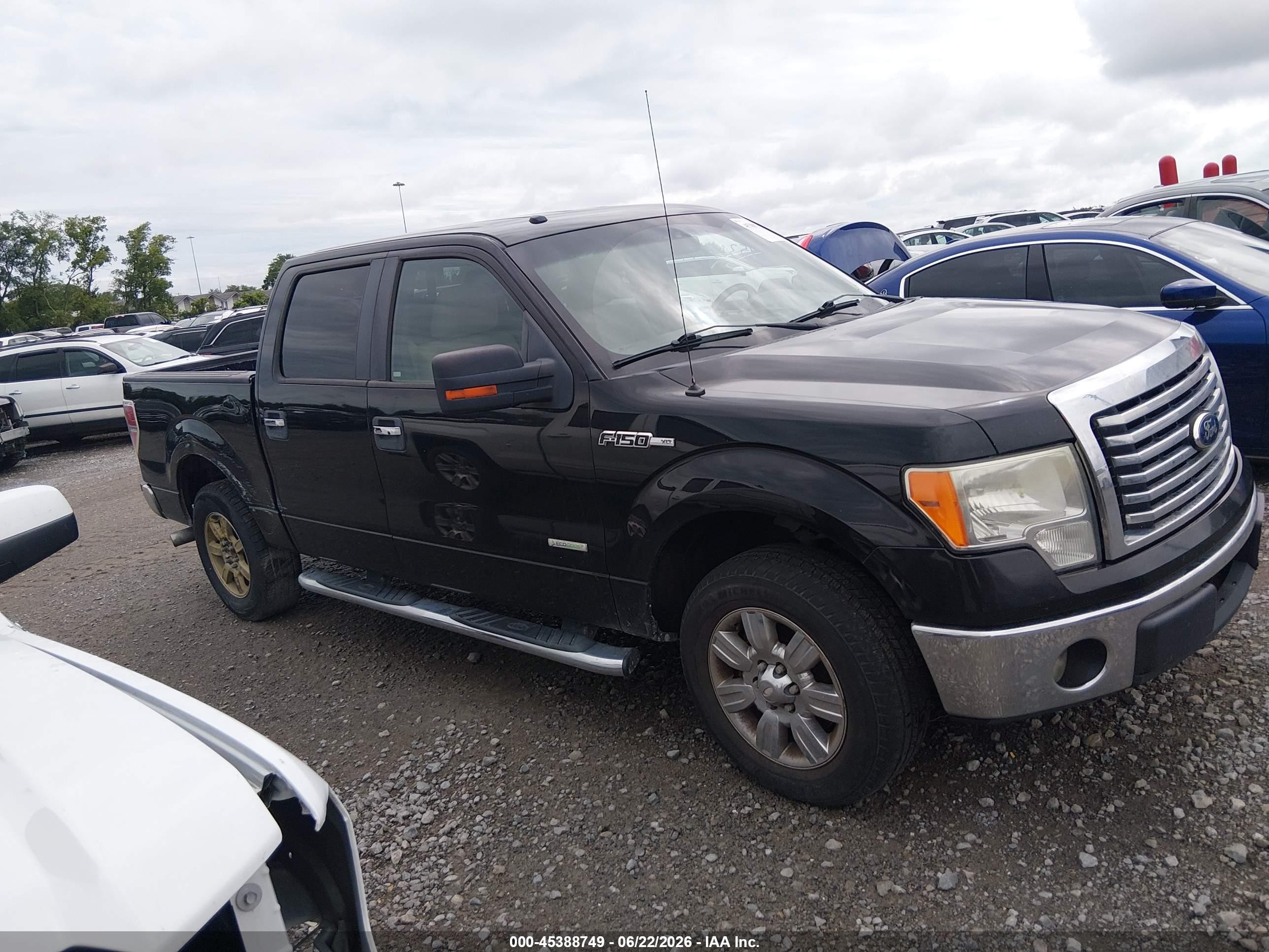 2011 Ford F-150 Xlt Black vin: 1FTFW1CT4BFB00204