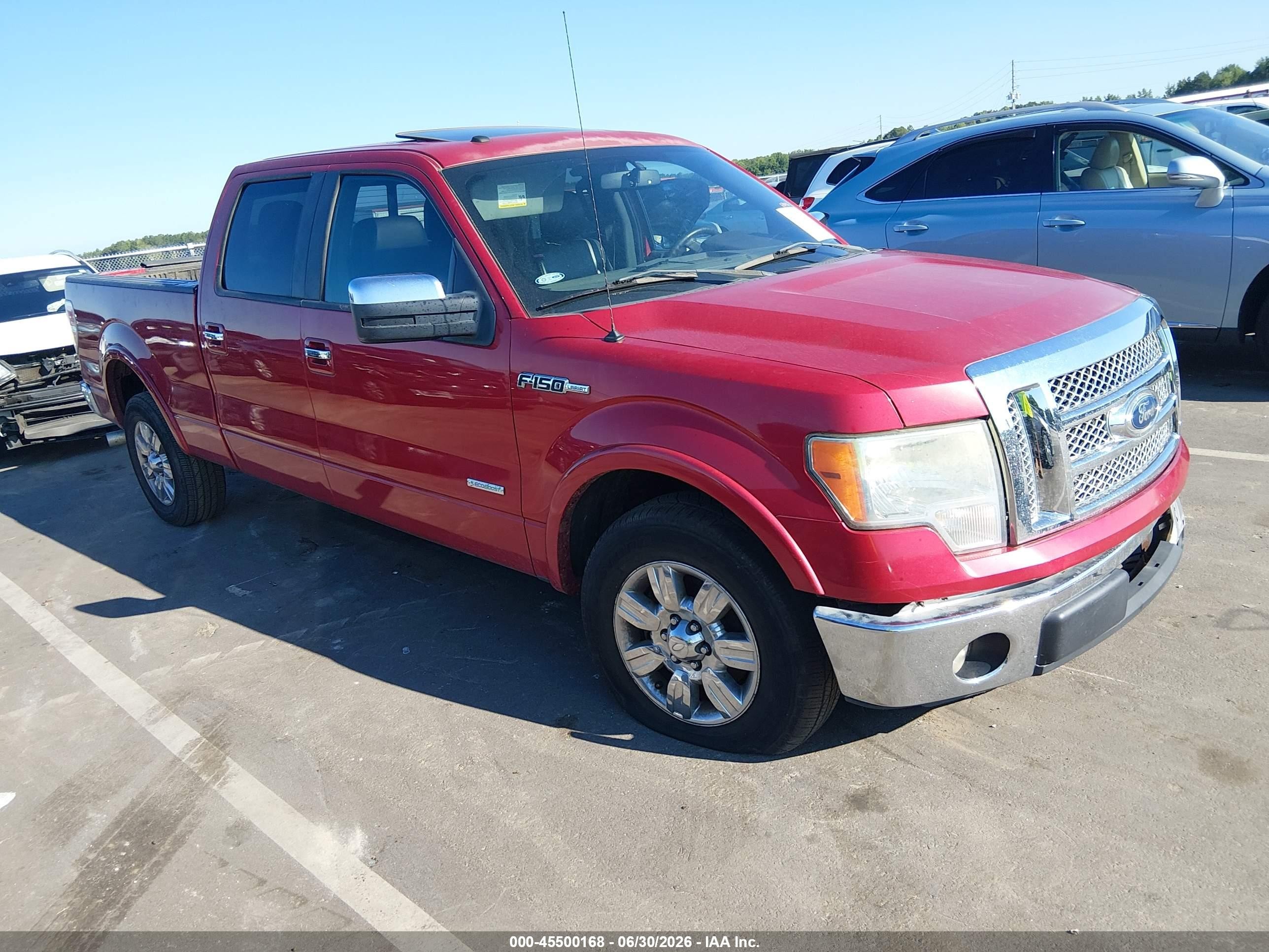 2011 Ford F-150 Lariat Красный vin: 1FTFW1CT4BKD99314