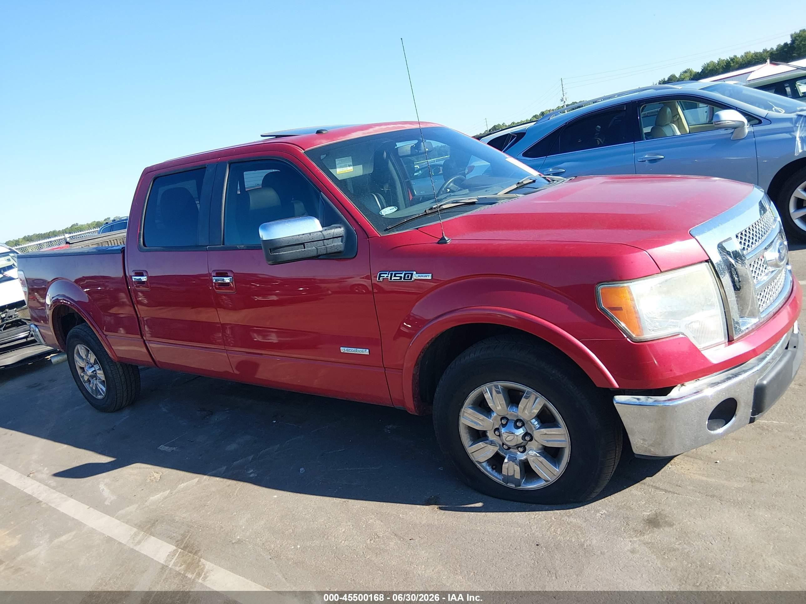 2011 Ford F-150 Lariat Red vin: 1FTFW1CT4BKD99314
