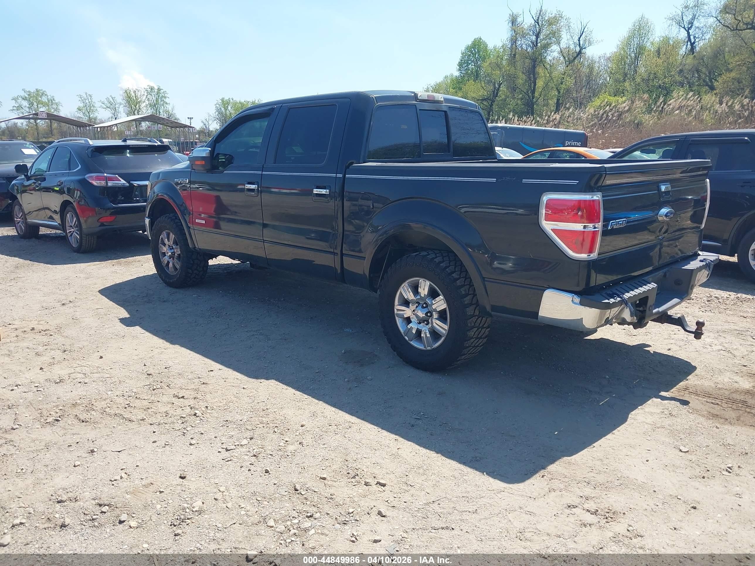 2011 Ford F-150 Lariat Black vin: 1FTFW1CT5BKD88743