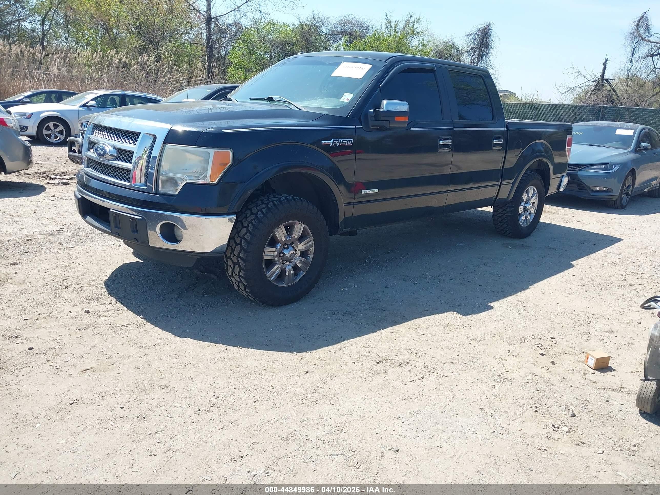2011 Ford F-150 Lariat Black vin: 1FTFW1CT5BKD88743