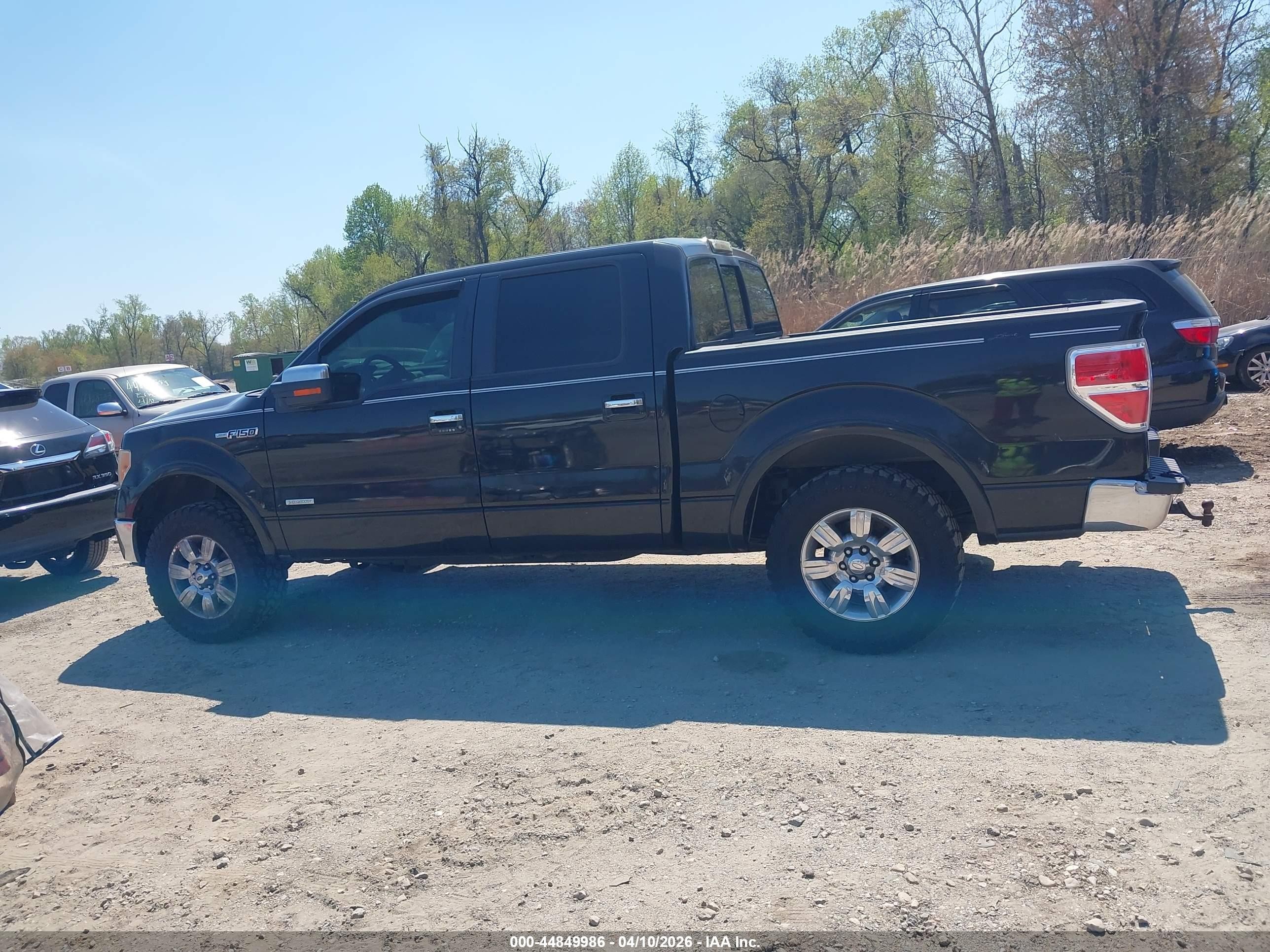 2011 Ford F-150 Lariat Black vin: 1FTFW1CT5BKD88743