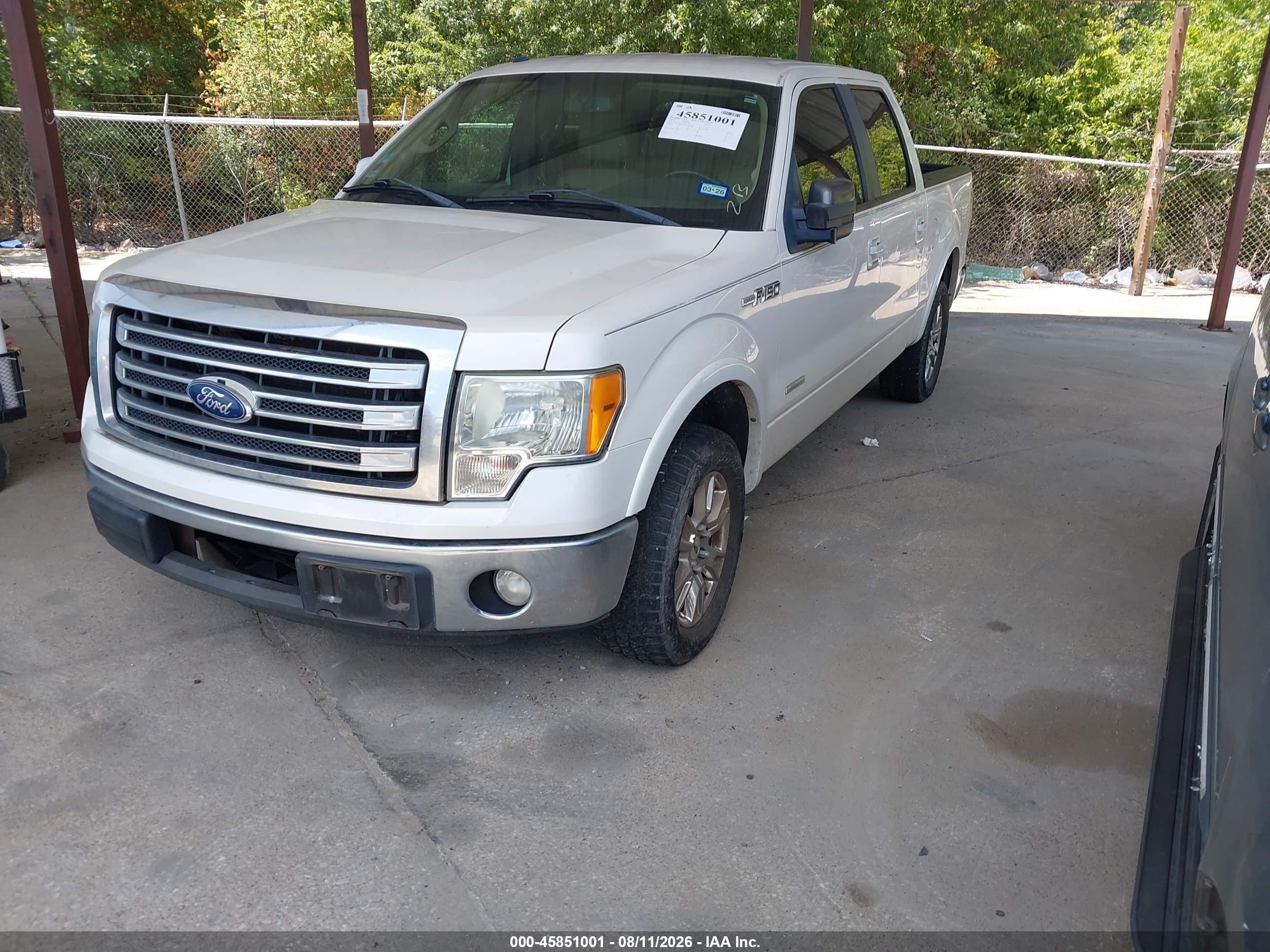 2013 Ford F-150 Lariat Белый vin: 1FTFW1CT5DKD41019