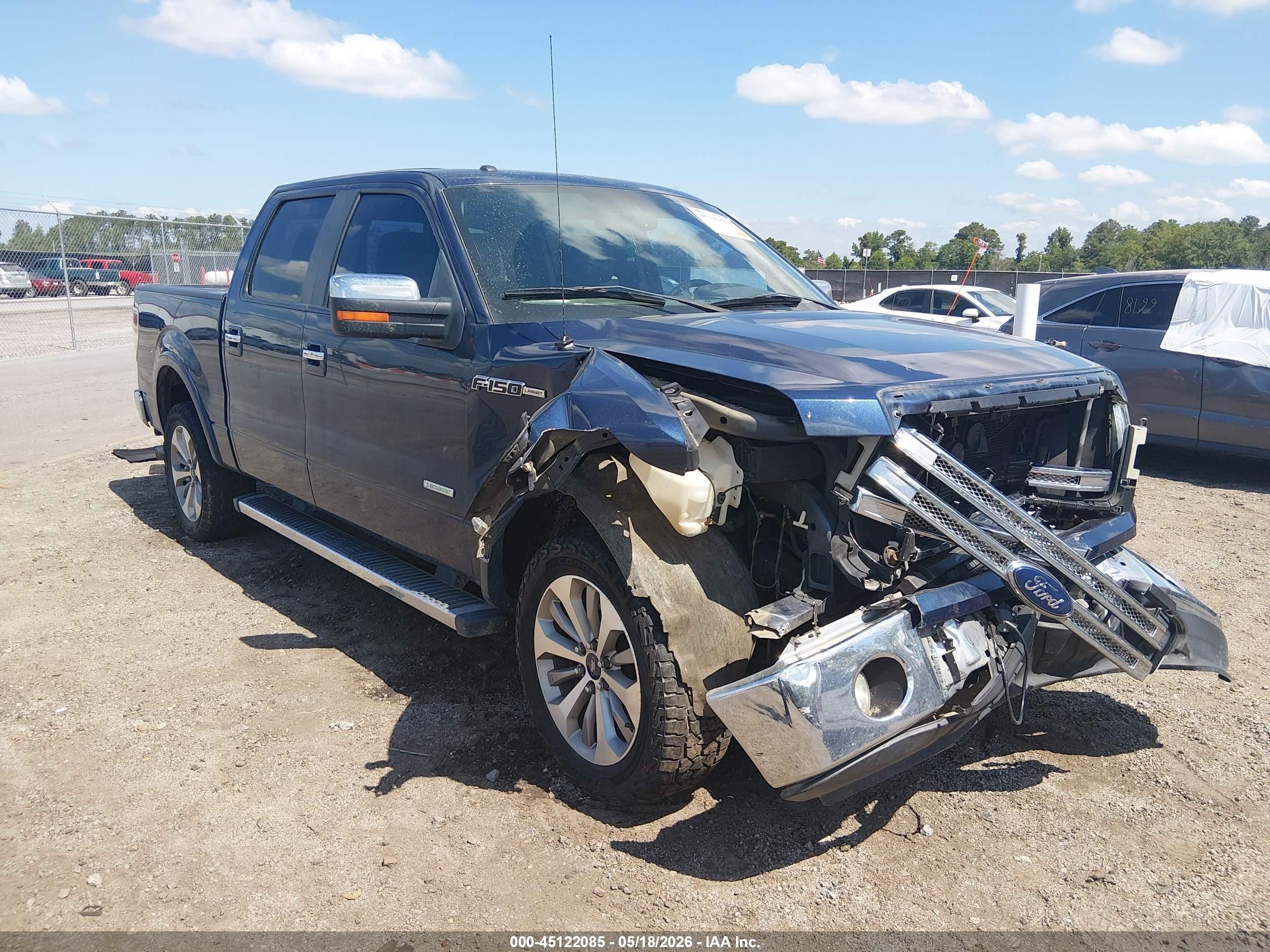 2014 Ford F-150 Lariat Blue vin: 1FTFW1CT5EFB49061