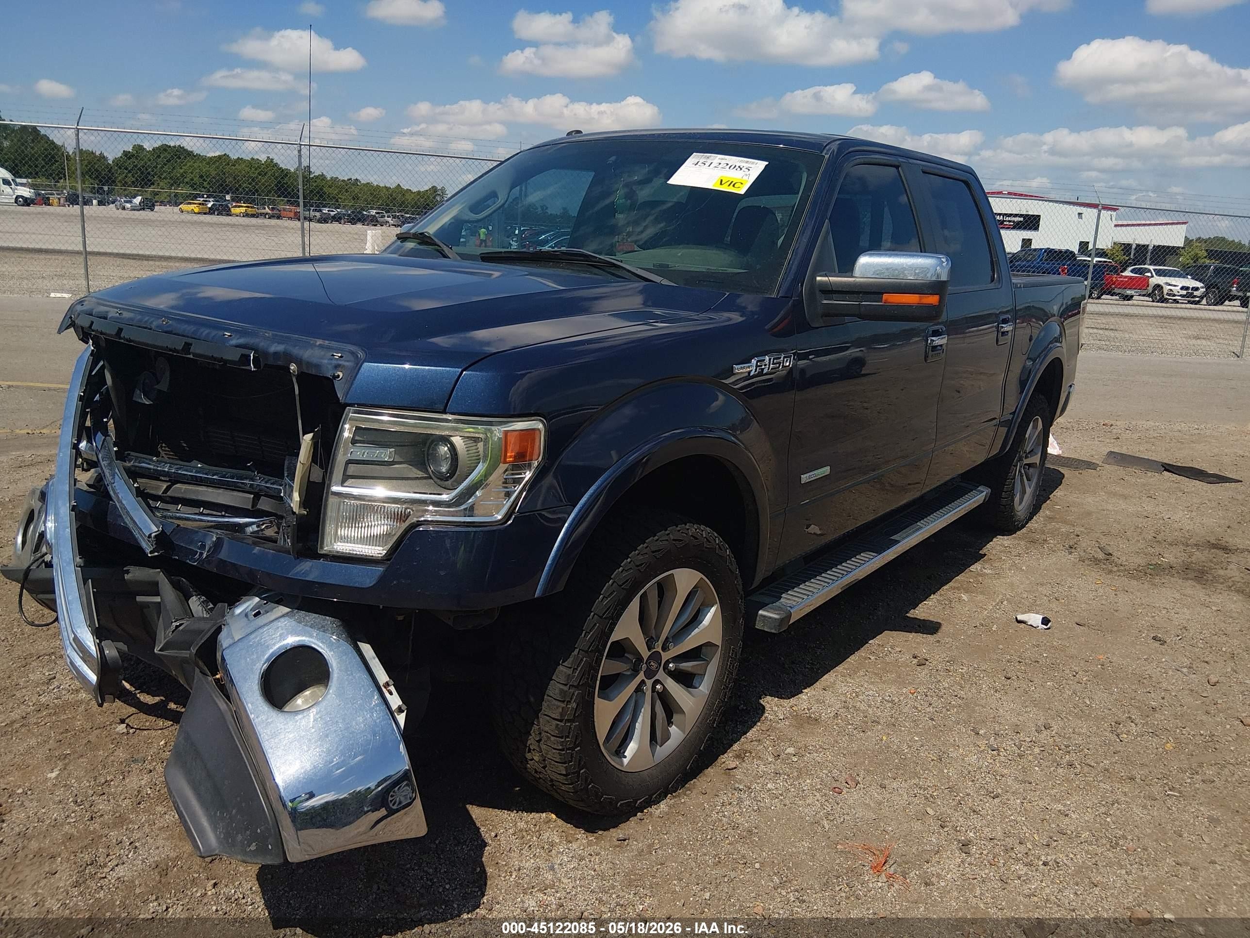 2014 Ford F-150 Lariat Blue vin: 1FTFW1CT5EFB49061