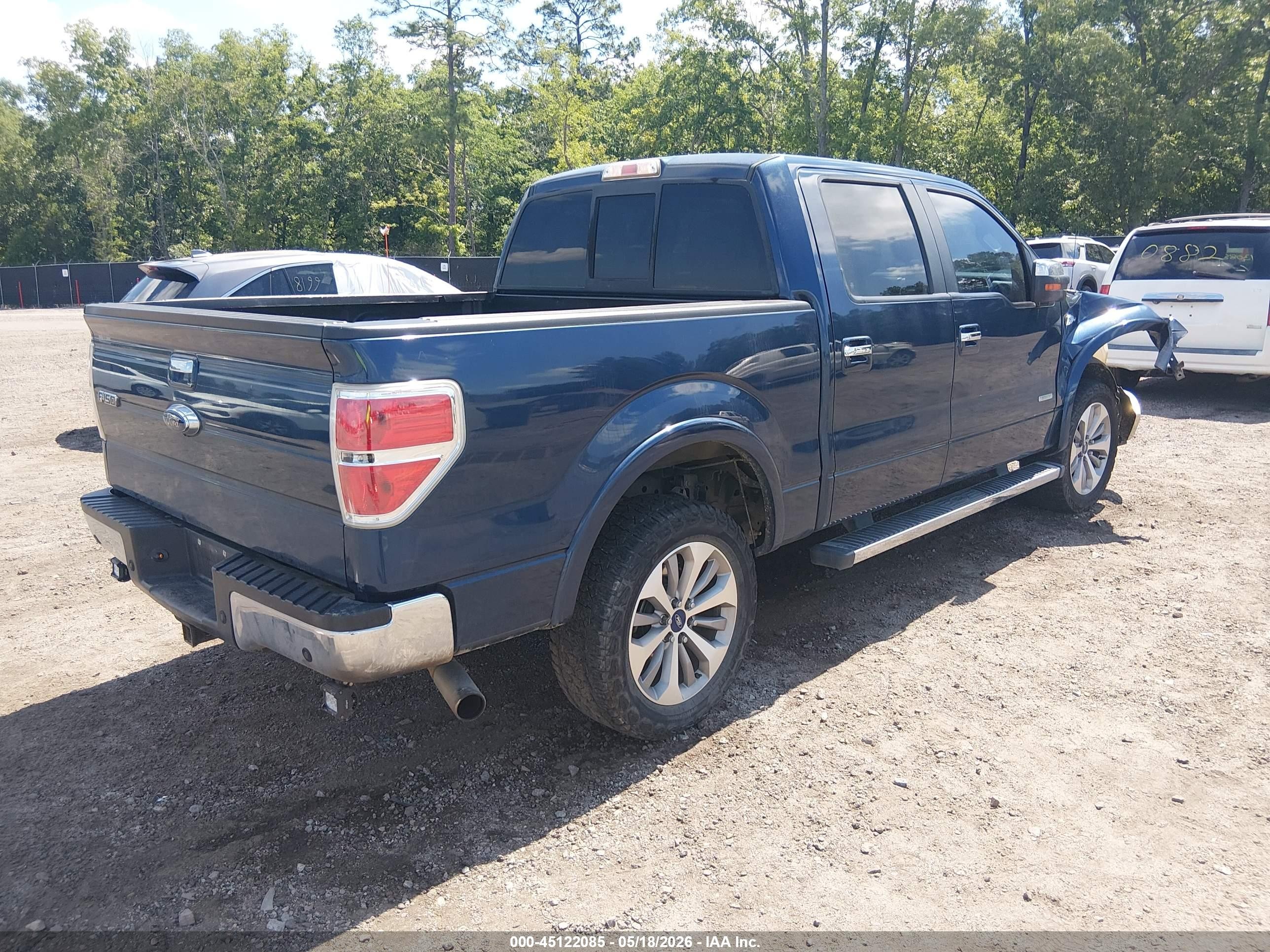 2014 Ford F-150 Lariat Blue vin: 1FTFW1CT5EFB49061
