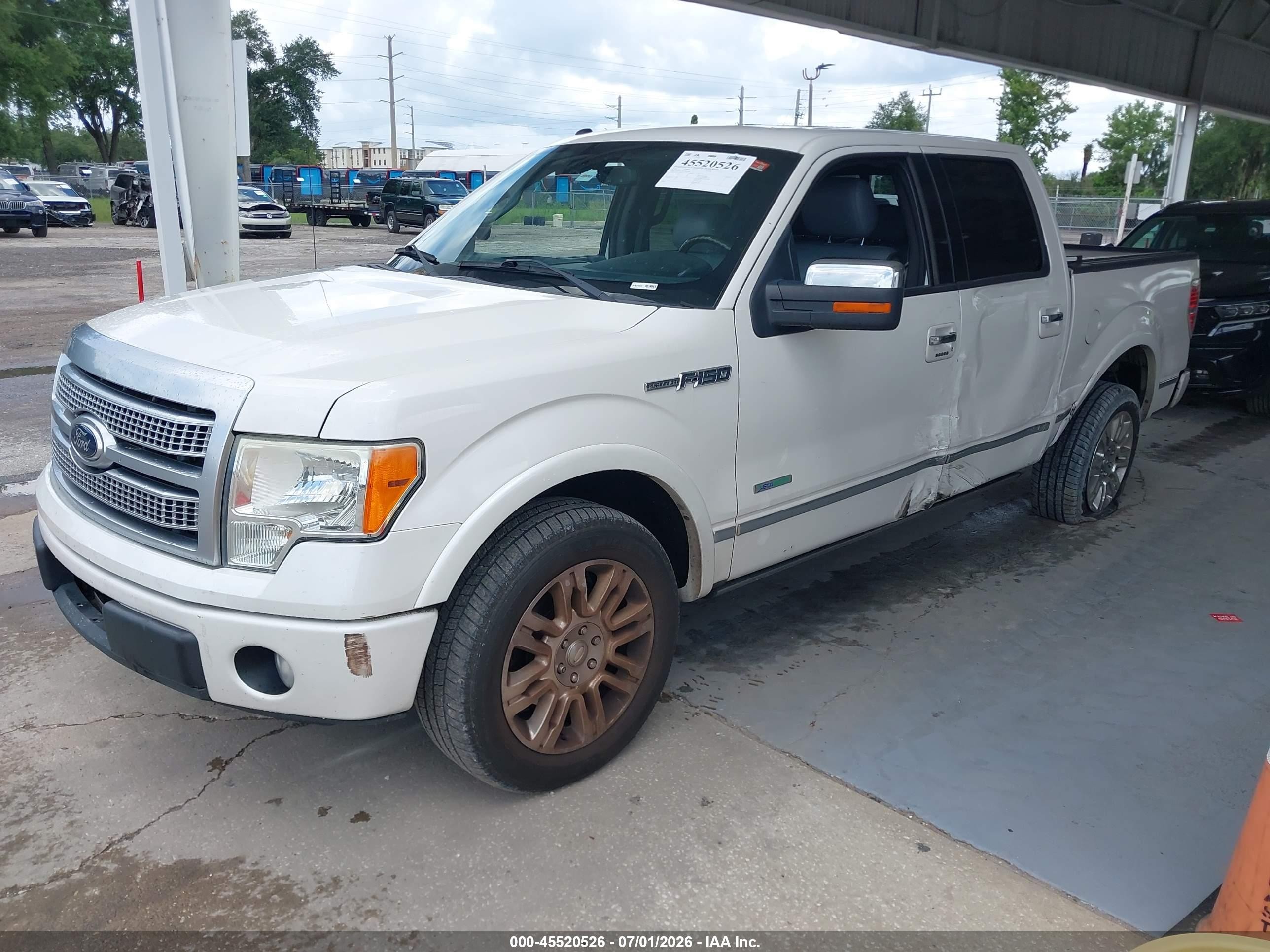 2012 Ford F-150 Platinum White vin: 1FTFW1CT6CFB21685
