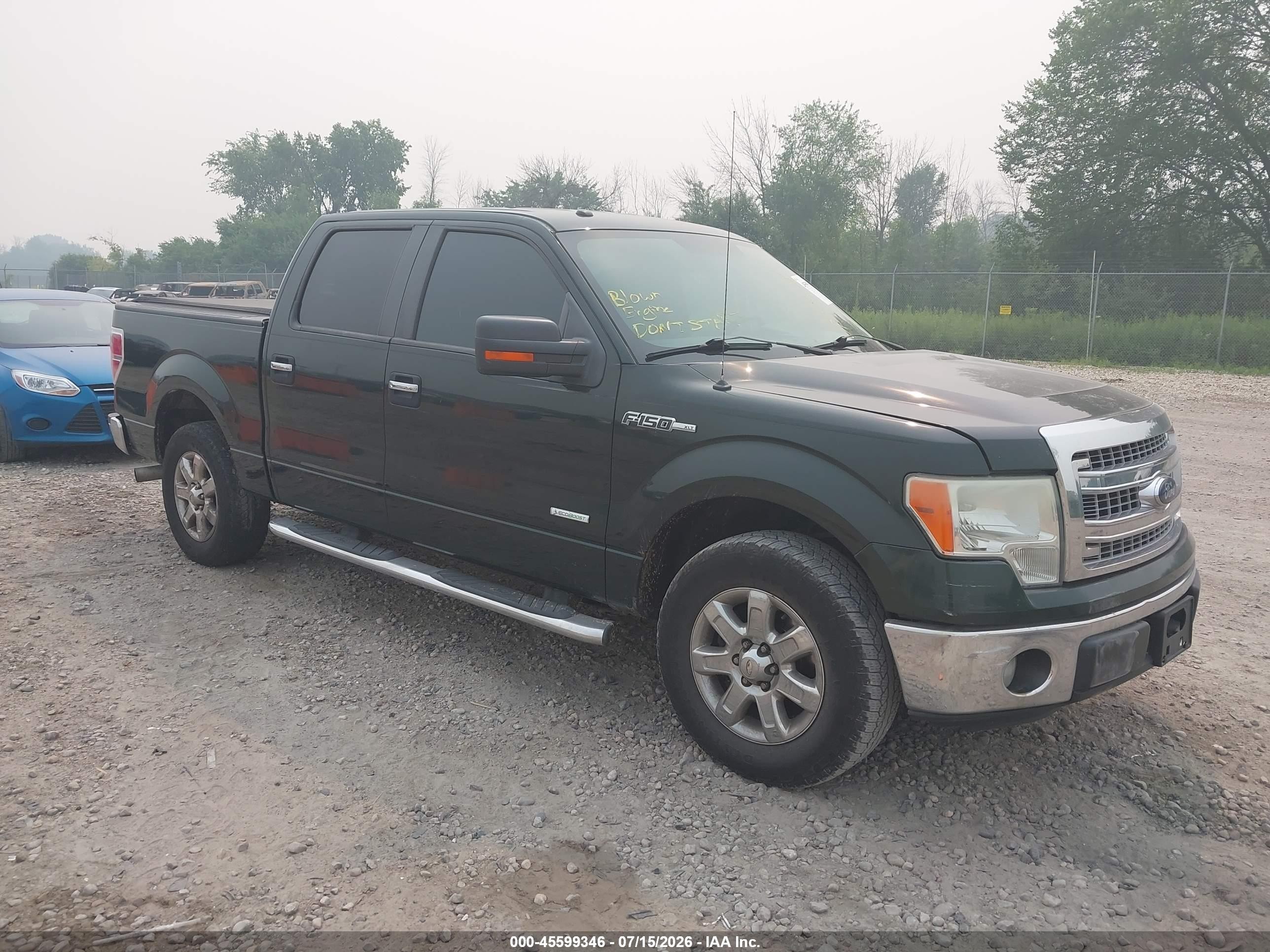 2013 Ford F-150 Xlt Green vin: 1FTFW1CT6DFA86793