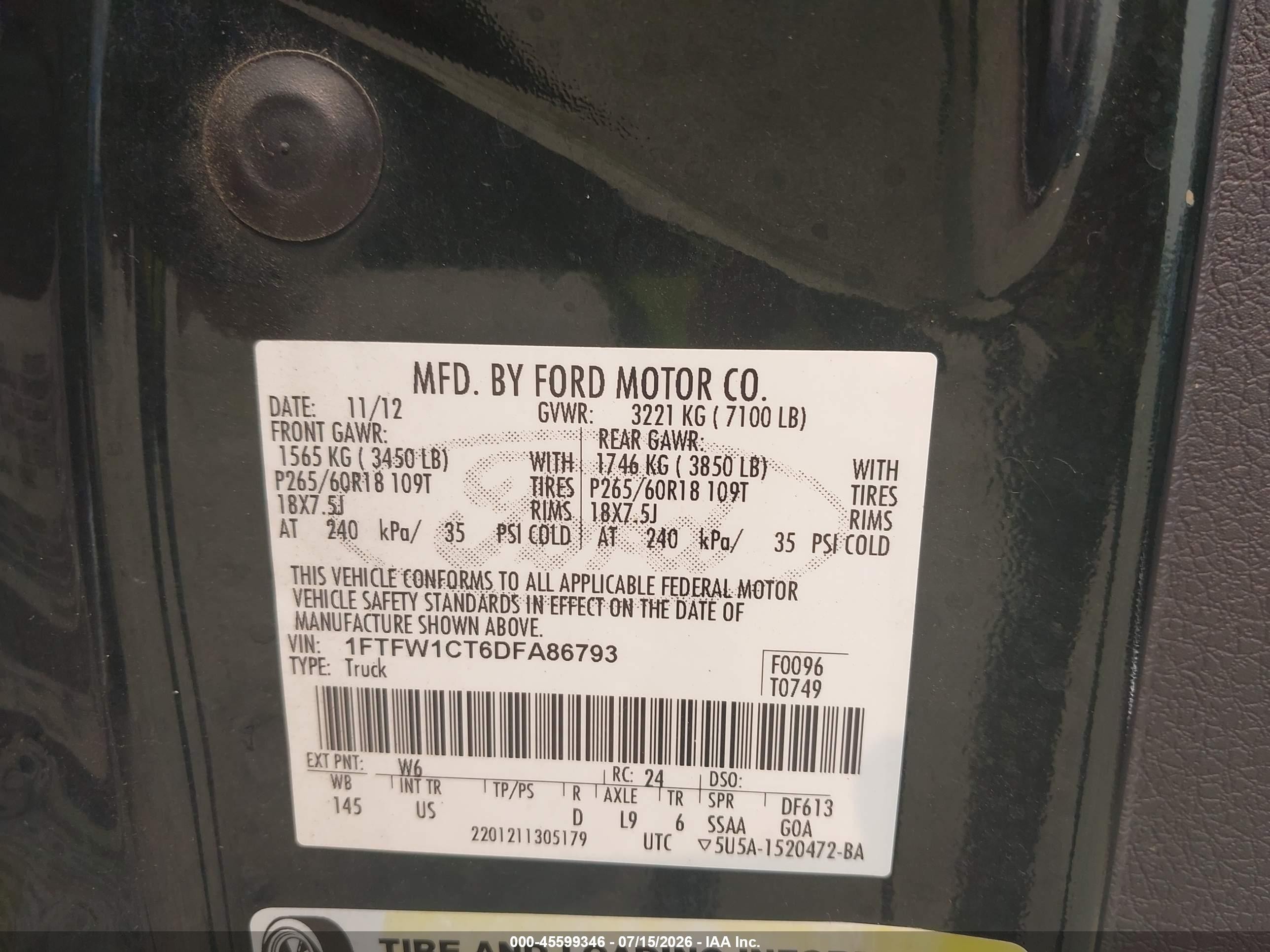 2013 Ford F-150 Xlt Green vin: 1FTFW1CT6DFA86793