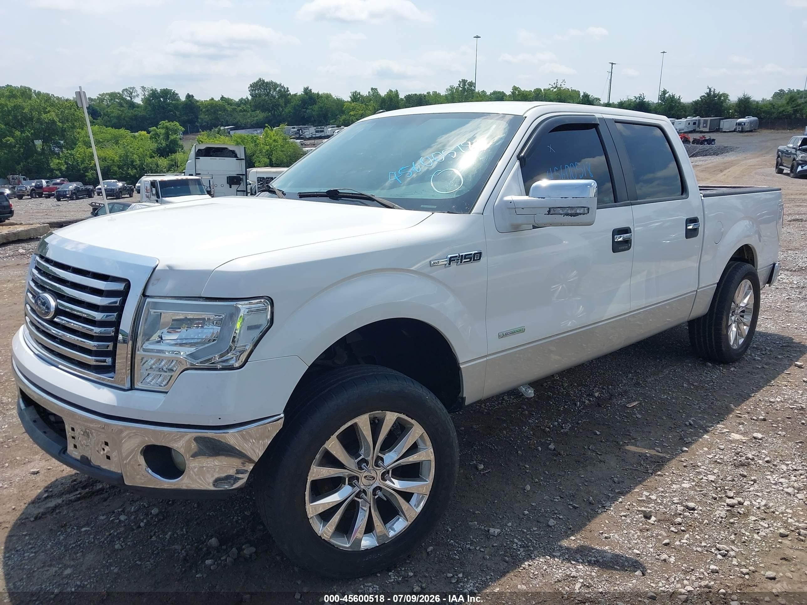 2012 Ford F-150 Xlt White vin: 1FTFW1CT7CFA26617