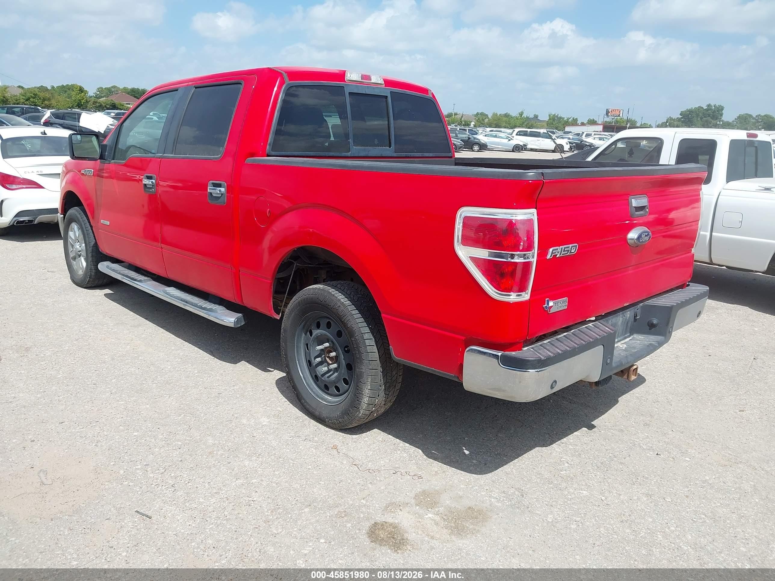 2013 Ford F-150 Xlt Red vin: 1FTFW1CT7DFC64422