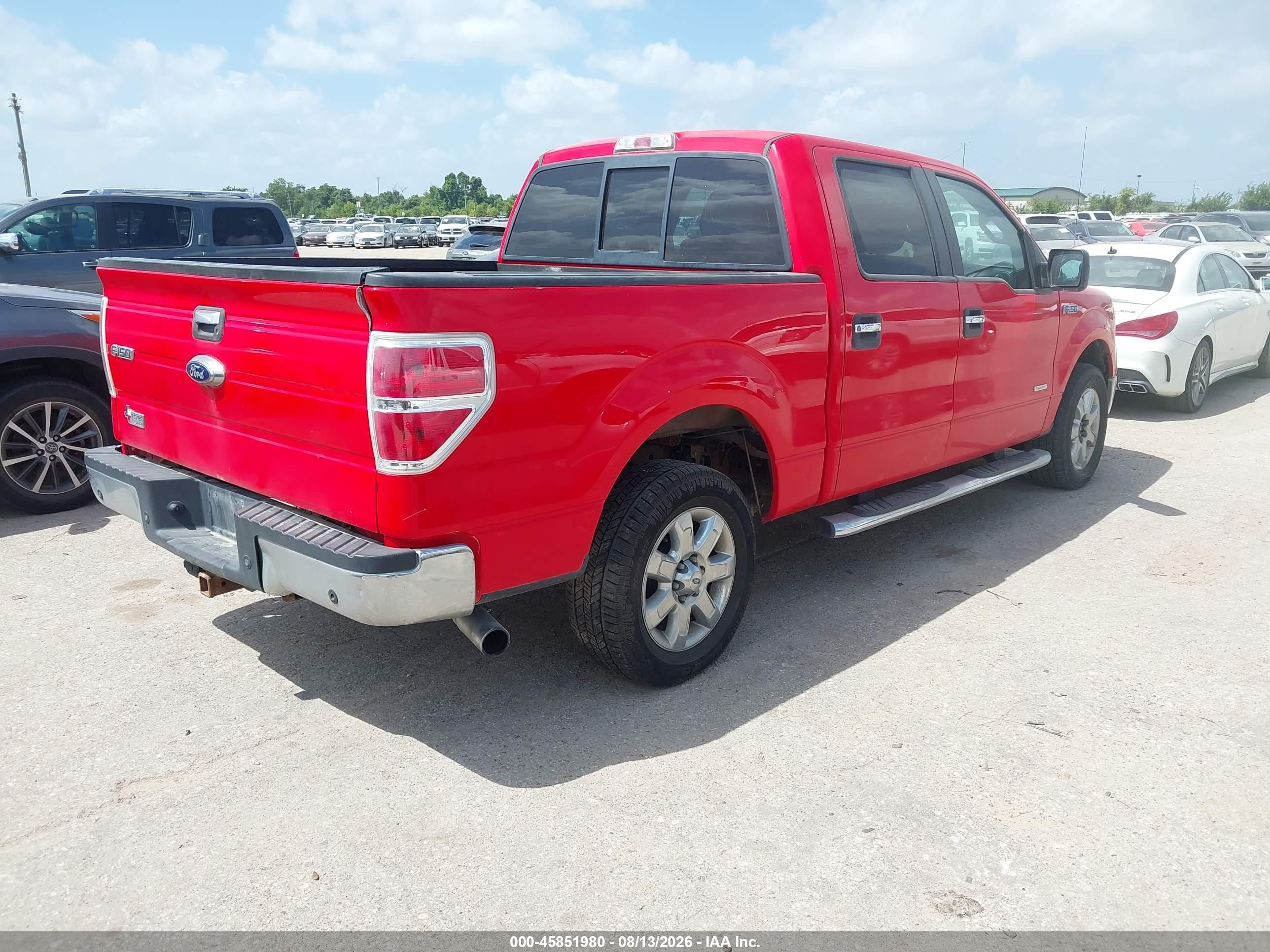 2013 Ford F-150 Xlt Red vin: 1FTFW1CT7DFC64422