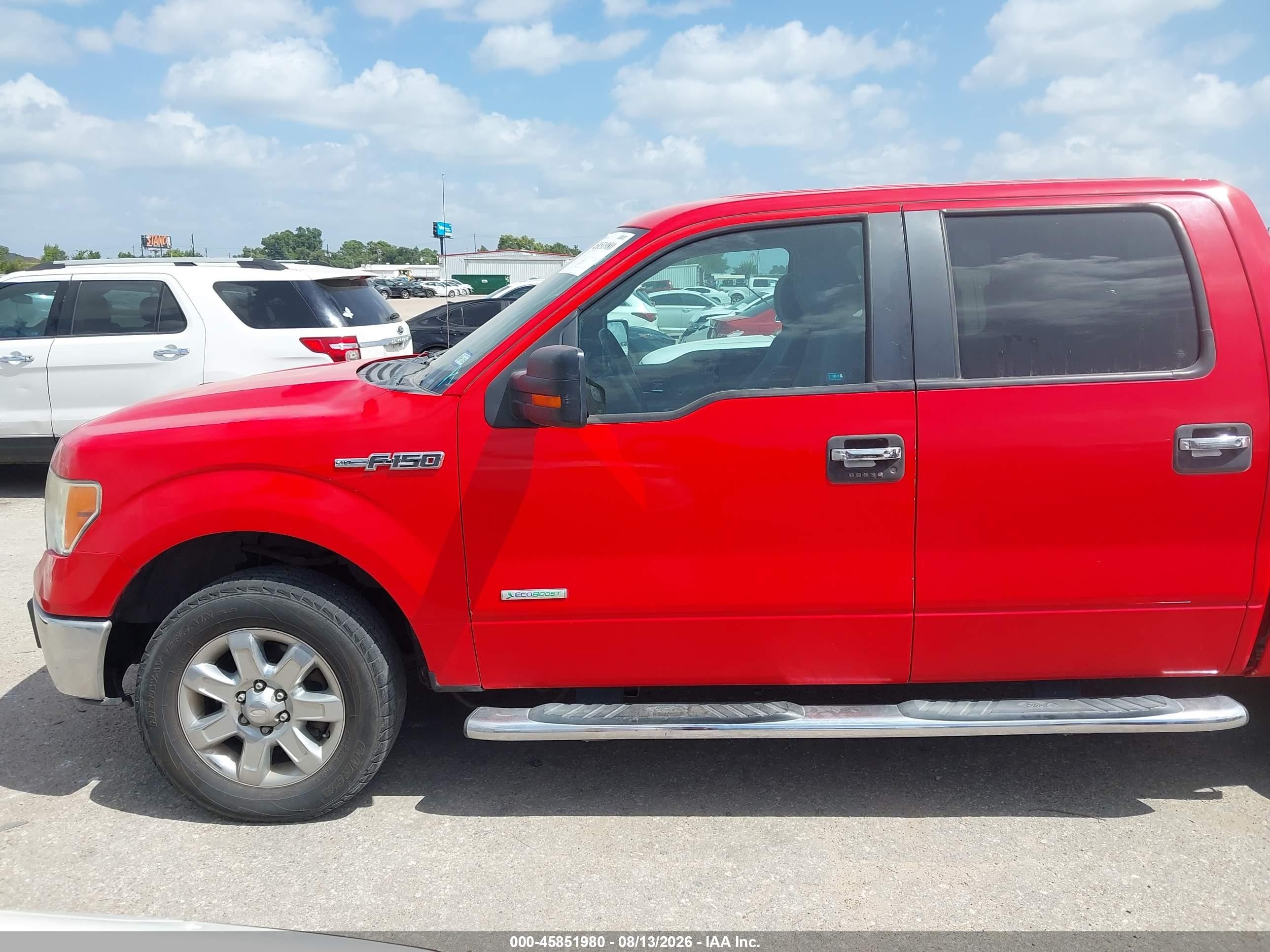 2013 Ford F-150 Xlt Red vin: 1FTFW1CT7DFC64422