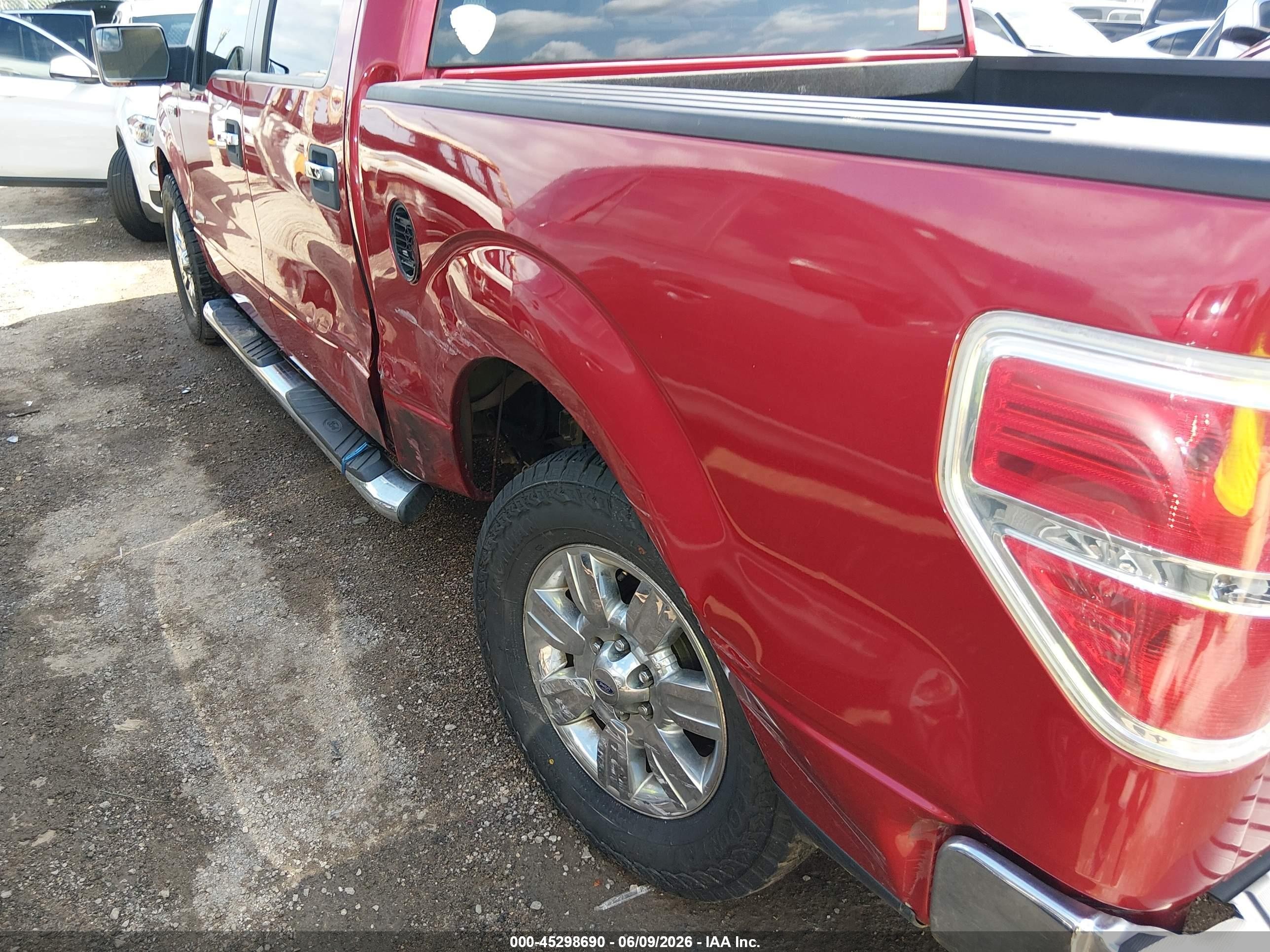 2012 Ford F-150 Xlt Red vin: 1FTFW1CT8CFA95218