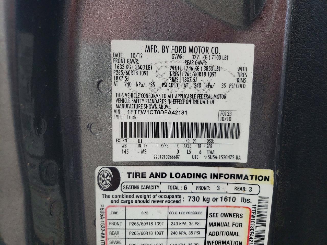 2013 Ford F150 Supercrew Silver vin: 1FTFW1CT8DFA42181