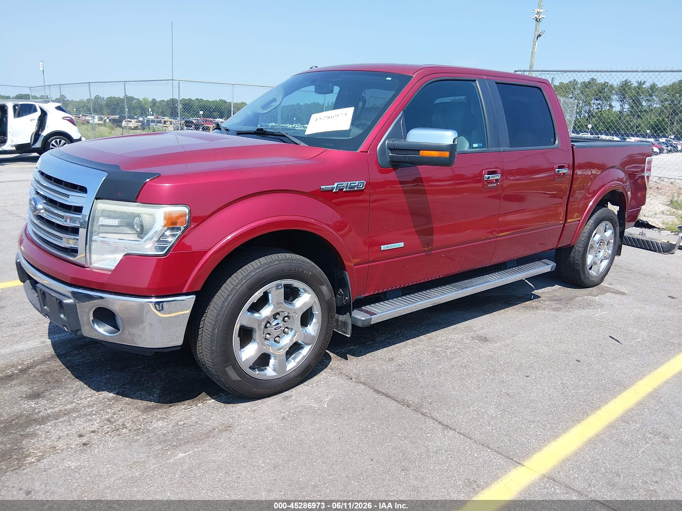 2013 Ford F-150 Lariat Burgundy vin: 1FTFW1CT8DFC68835