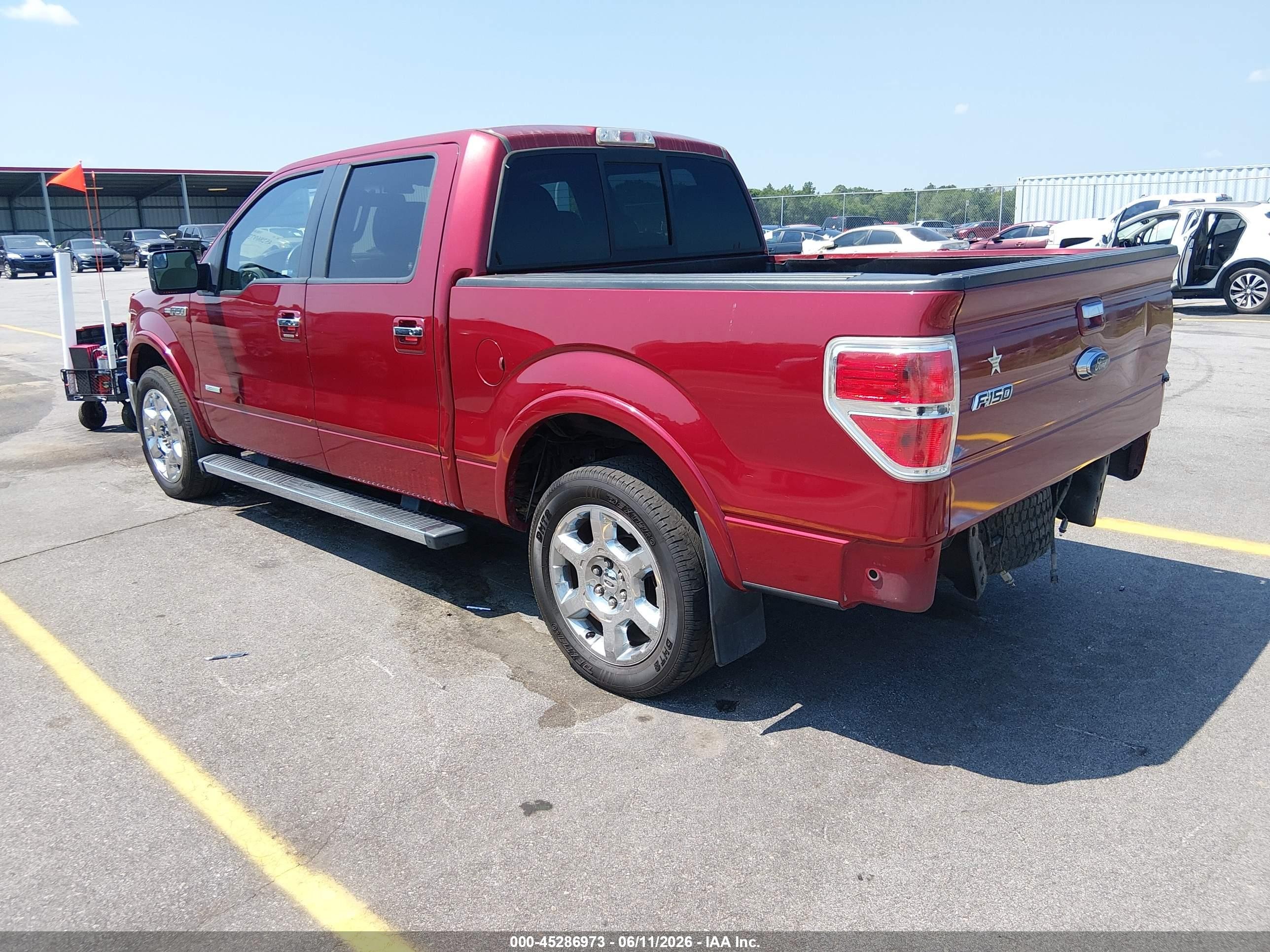 2013 Ford F-150 Lariat Burgundy vin: 1FTFW1CT8DFC68835