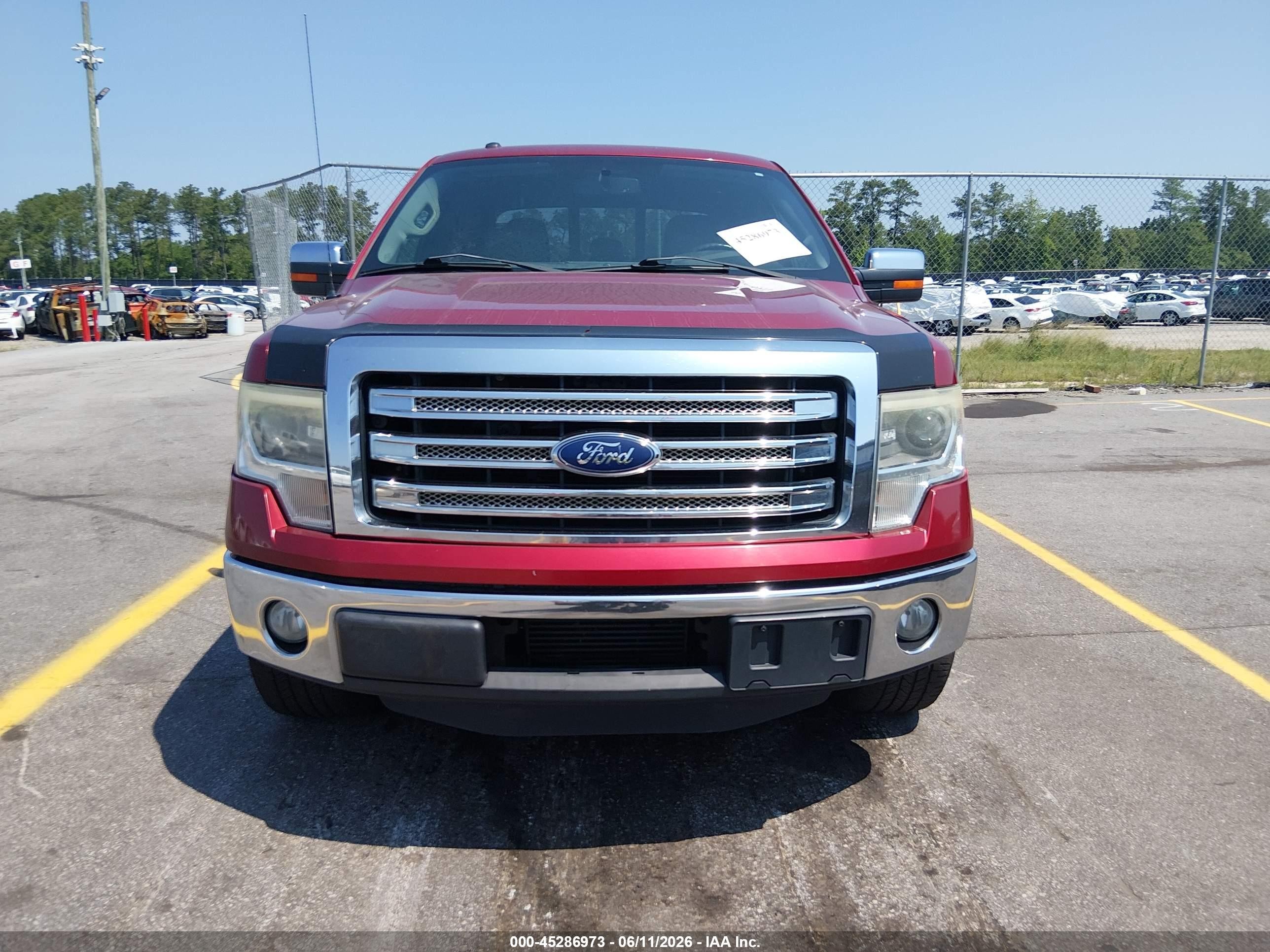 2013 Ford F-150 Lariat Burgundy vin: 1FTFW1CT8DFC68835